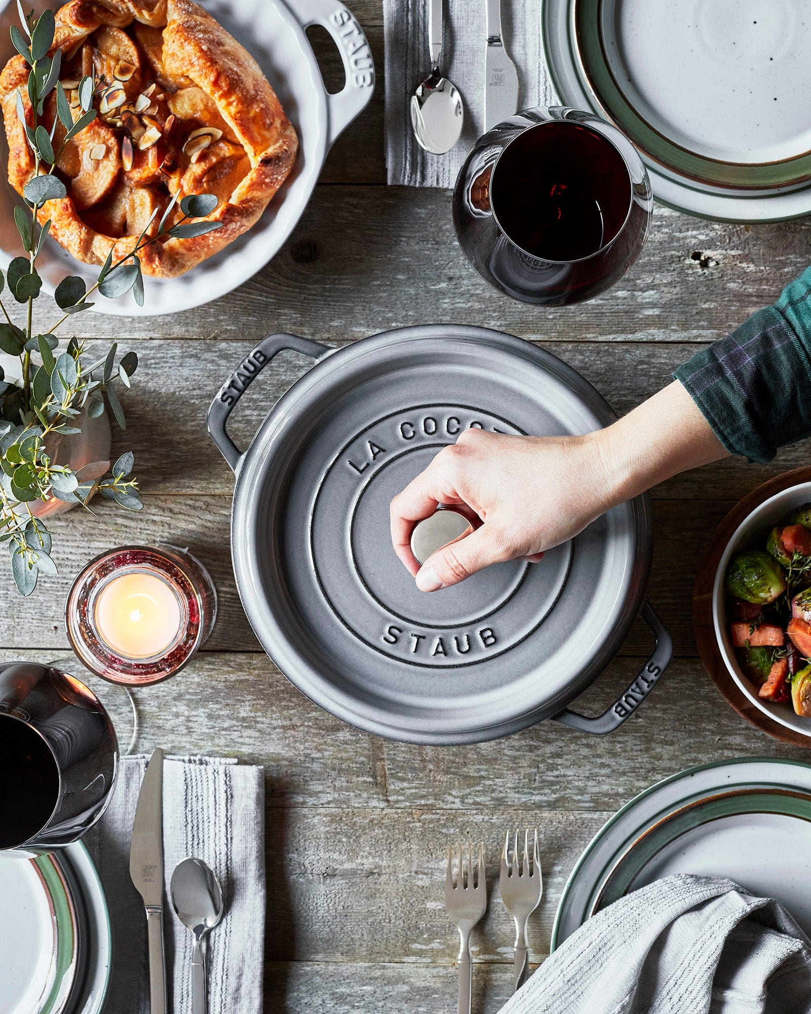 Staub Cast Iron 4-qt Round Cocotte, Dutch Oven - Graphite Grey - Image 4