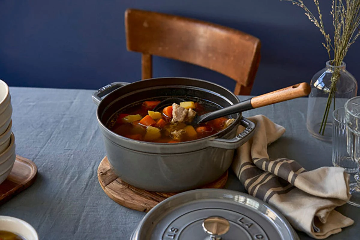 Staub Cast Iron 4-qt Round Cocotte, Dutch Oven - Graphite Grey - Image 6