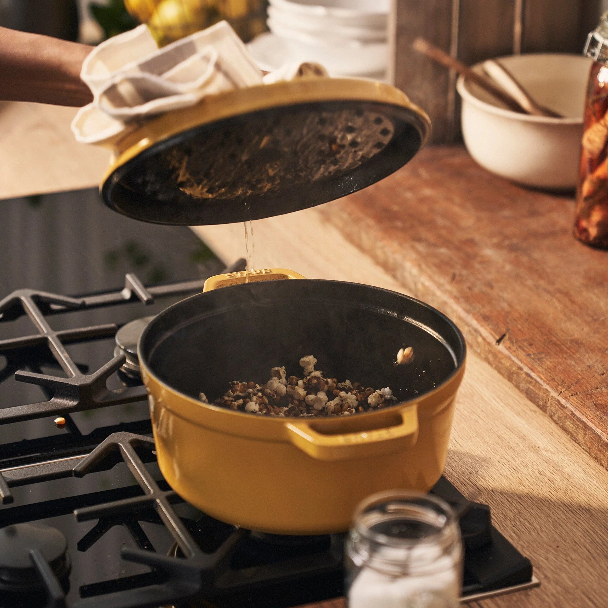 Staub Cast Iron 4-qt Round Dutch Oven - Citron - Image 8