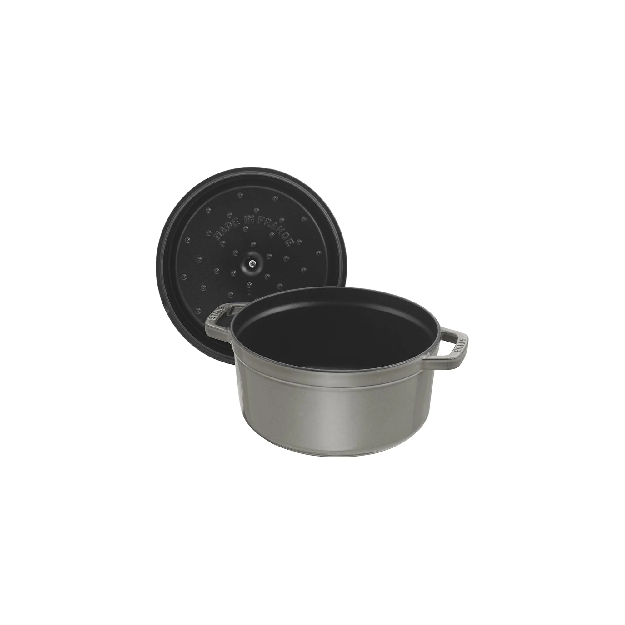 Staub Cast Iron 5.5-qt Round Cocotte, Dutch Oven - Graphite Grey - Image 4