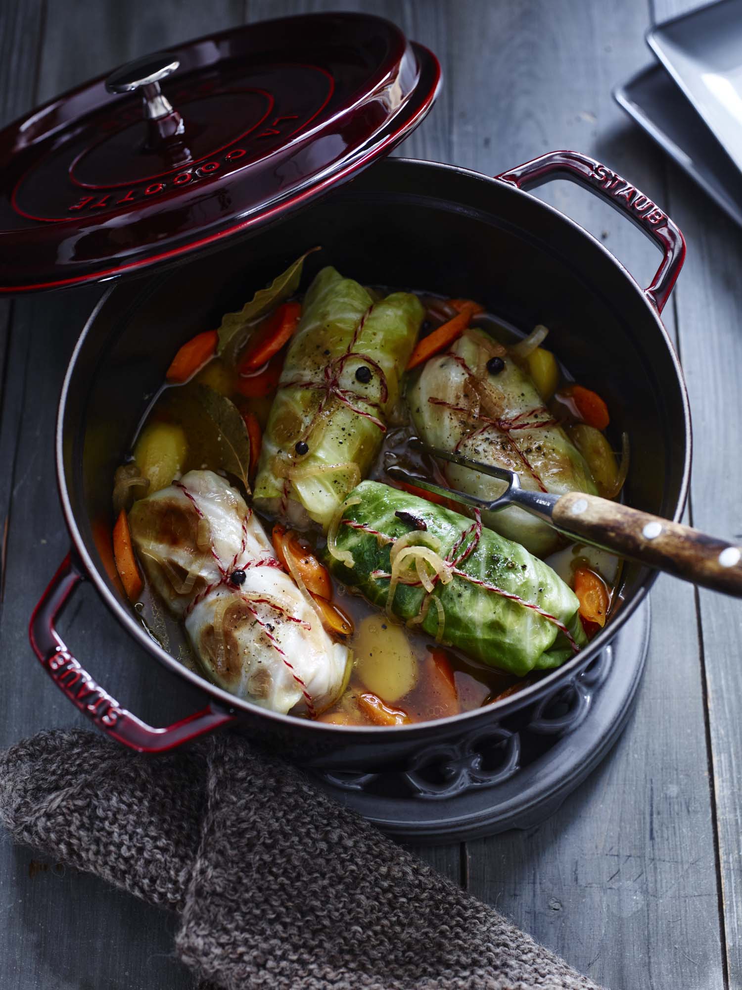 Staub Cast Iron 5.5-qt Round Cocotte, Dutch Oven - Grenadine - Image 2