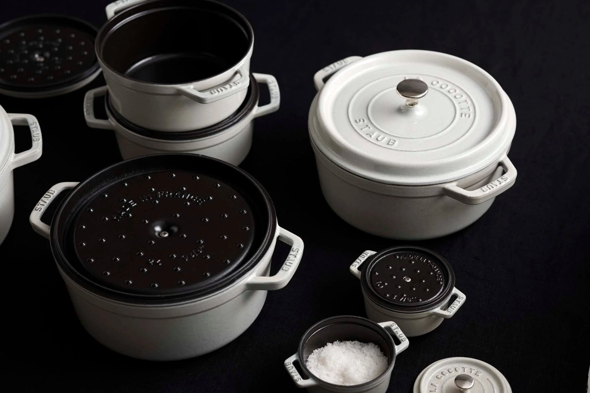 Staub Cast Iron 5.5-qt Round Cocotte, Dutch Oven - White Truffle - Image 6