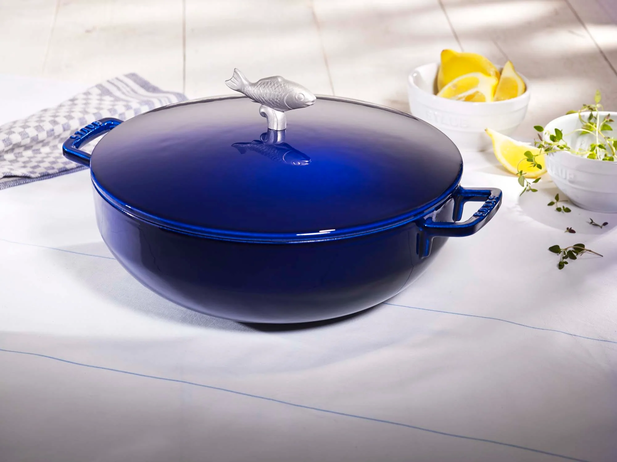 Staub Cast Iron 5-qt Bouillabaisse Pot - Dark Blue - Image 3