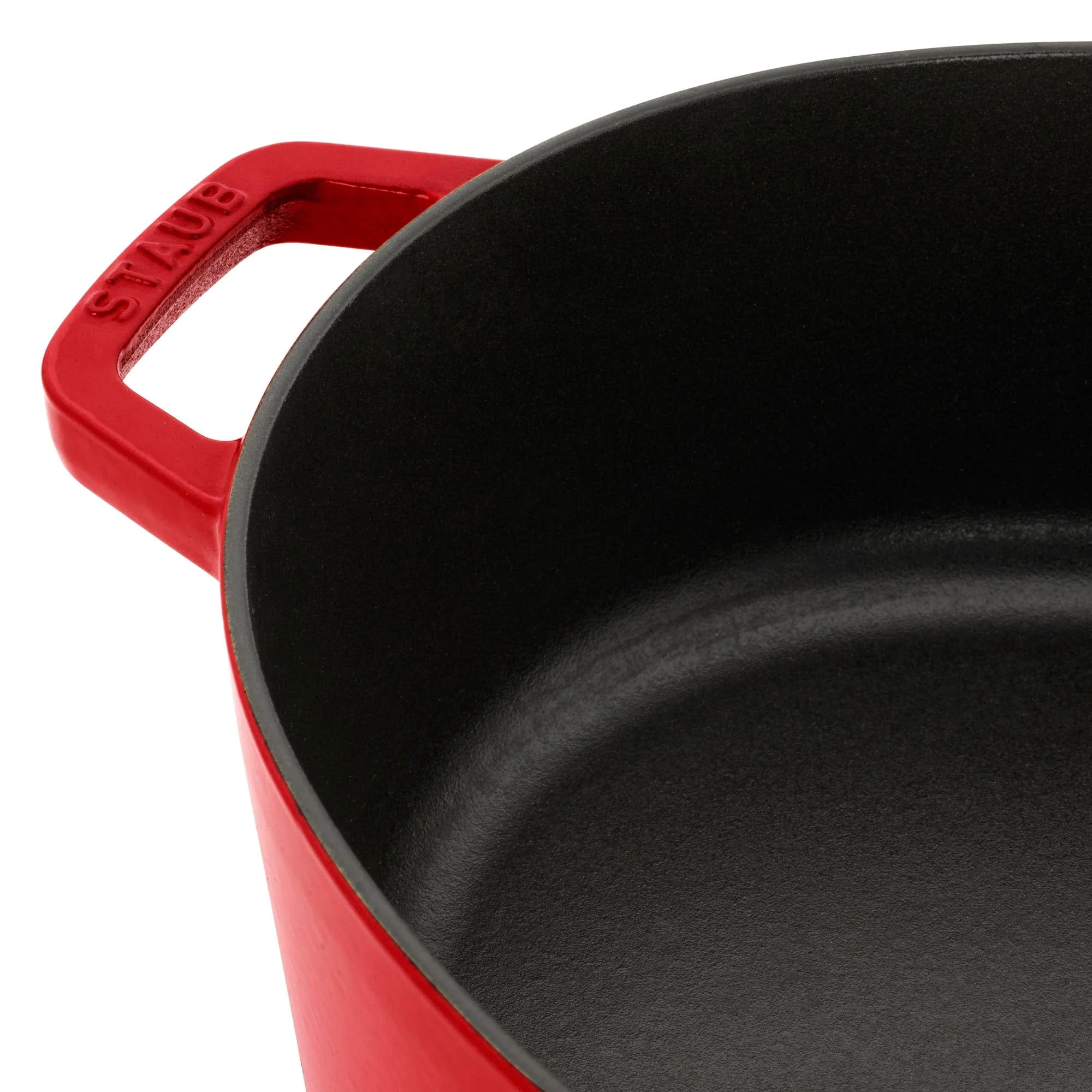 Staub Cast Iron 6.25-qt Shallow Oval Dutch Oven - Cherry - Image 5