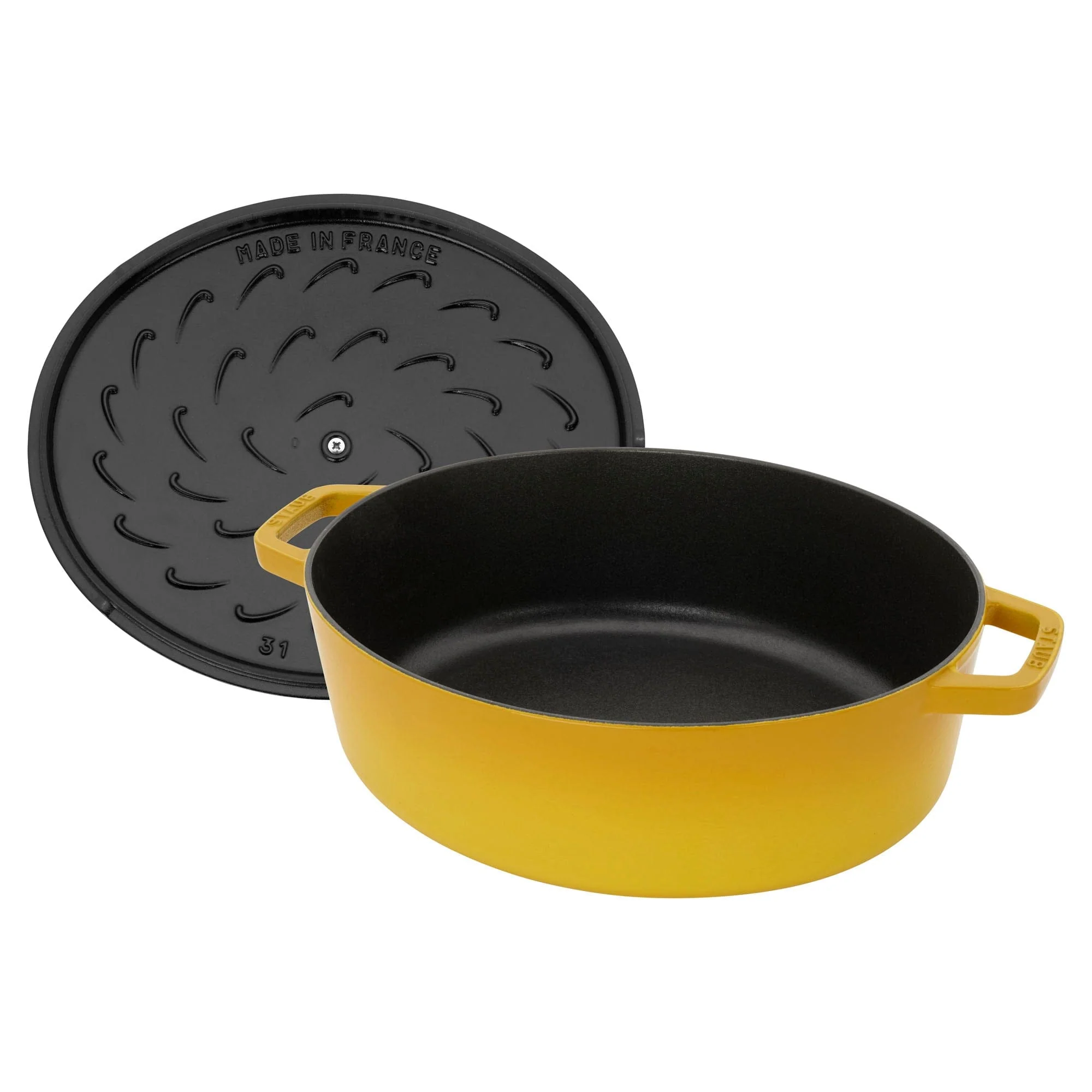 Staub Cast Iron 6.25-qt Shallow Oval Dutch Oven - Citron - Image 8