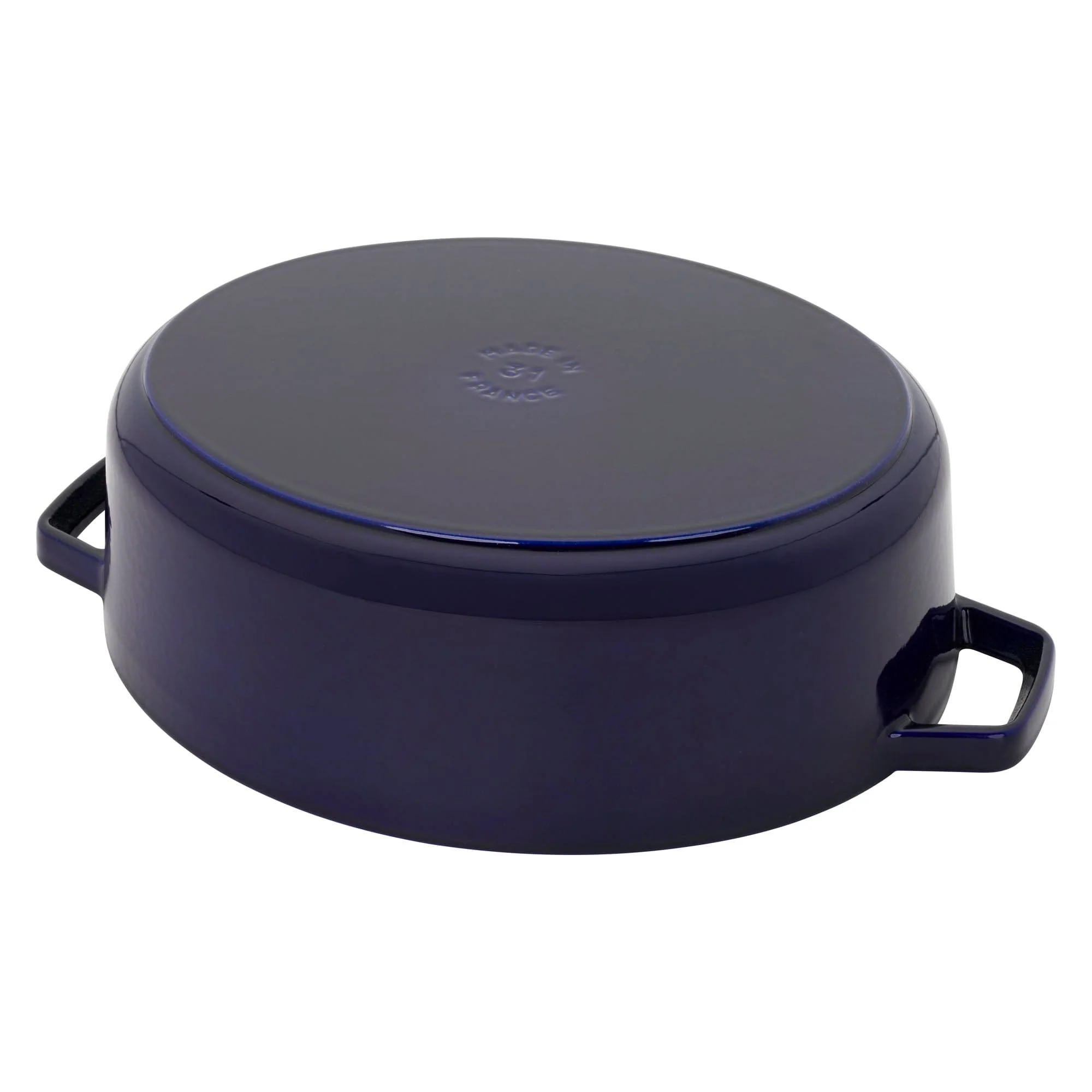 Staub Cast Iron 6.25-qt Shallow Oval Dutch Oven - Dark Blue - Image 5