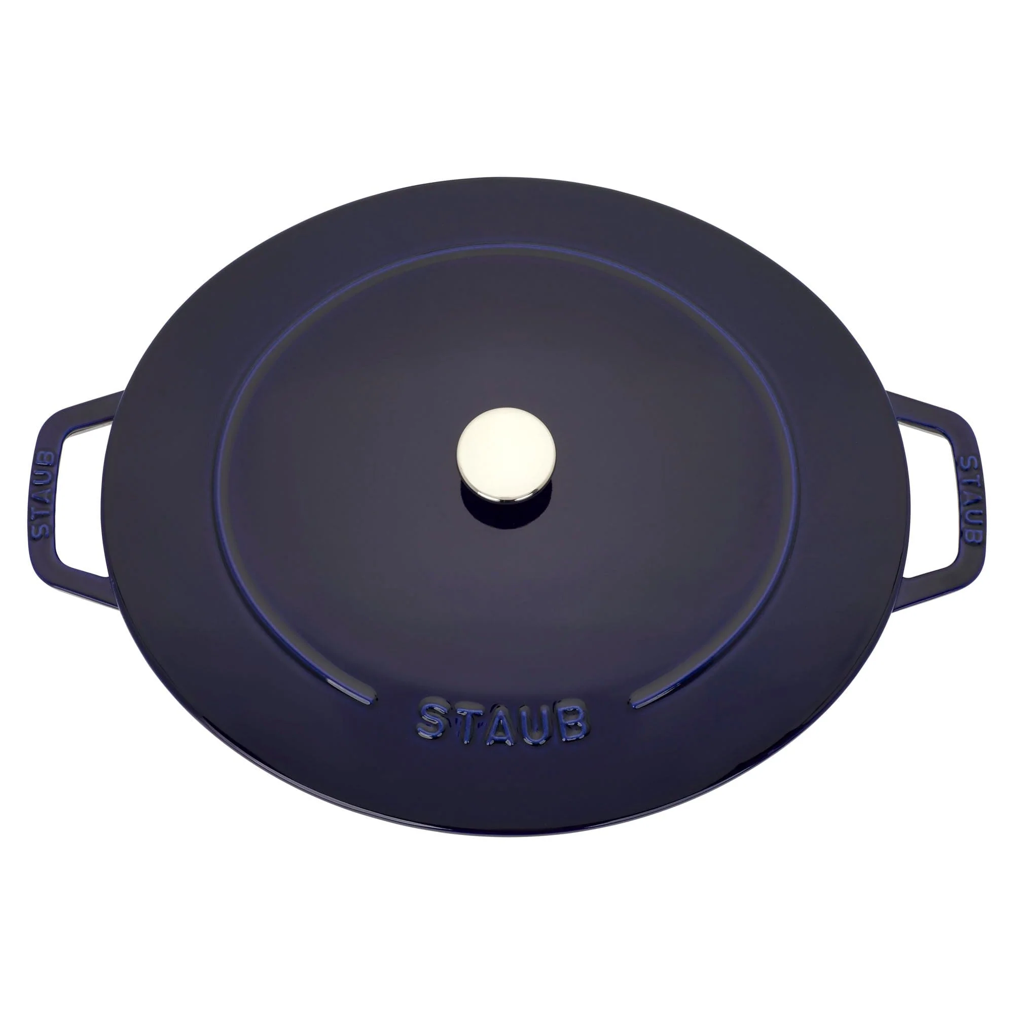 Staub Cast Iron 6.25-qt Shallow Oval Dutch Oven - Dark Blue - Image 6