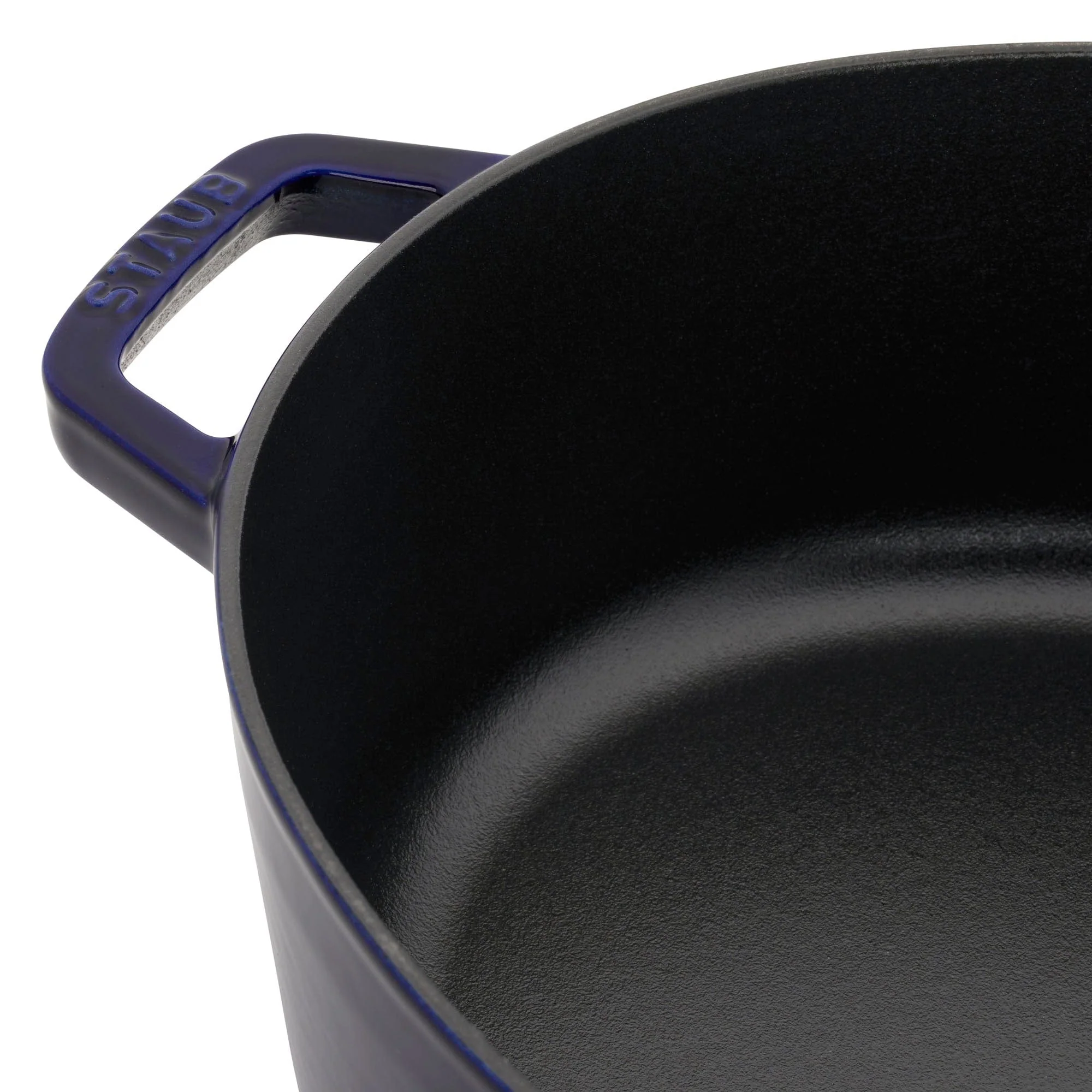 Staub Cast Iron 6.25-qt Shallow Oval Dutch Oven - Dark Blue - Image 8