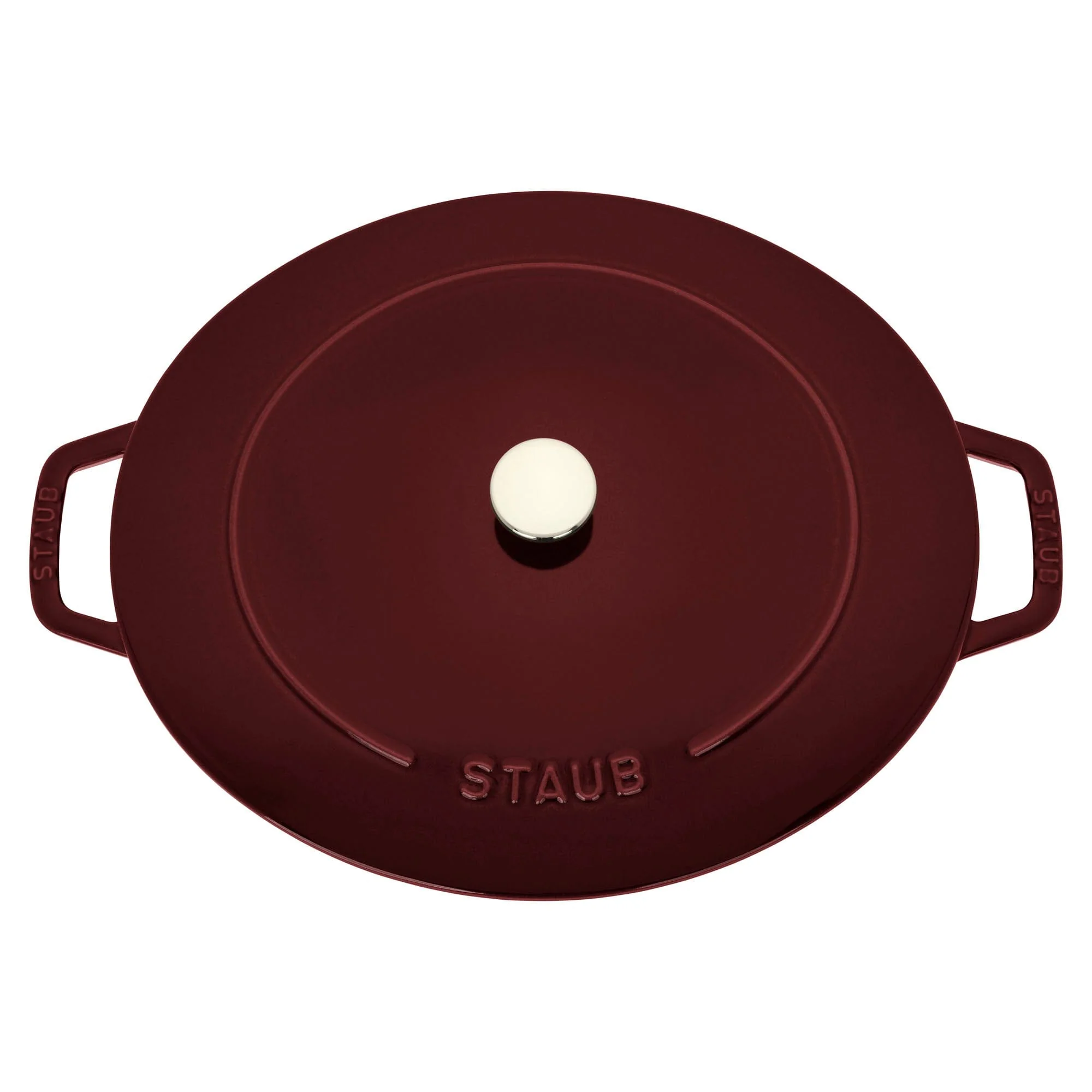 Staub Cast Iron 6.25-qt Shallow Oval Dutch Oven - Grenadine - Image 3
