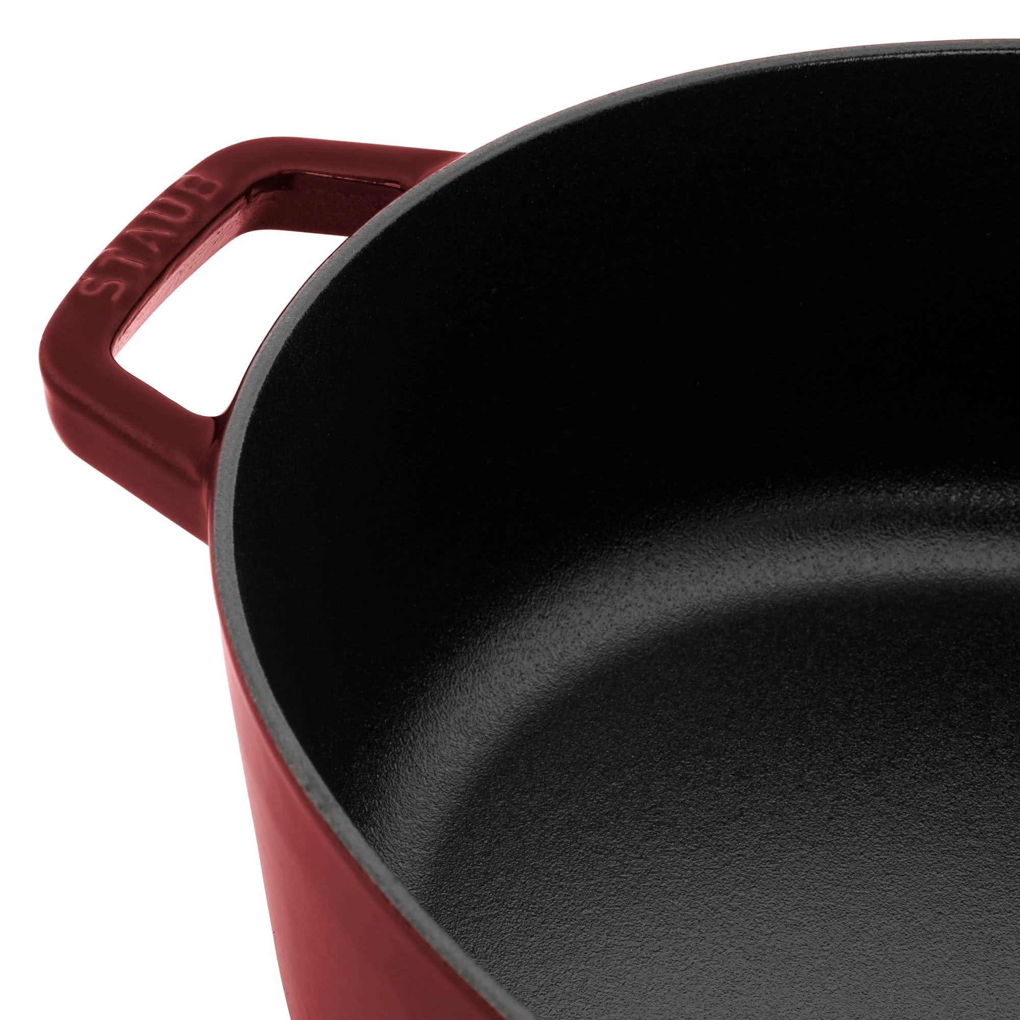 Staub Cast Iron 6.25-qt Shallow Oval Dutch Oven - Grenadine - Image 4
