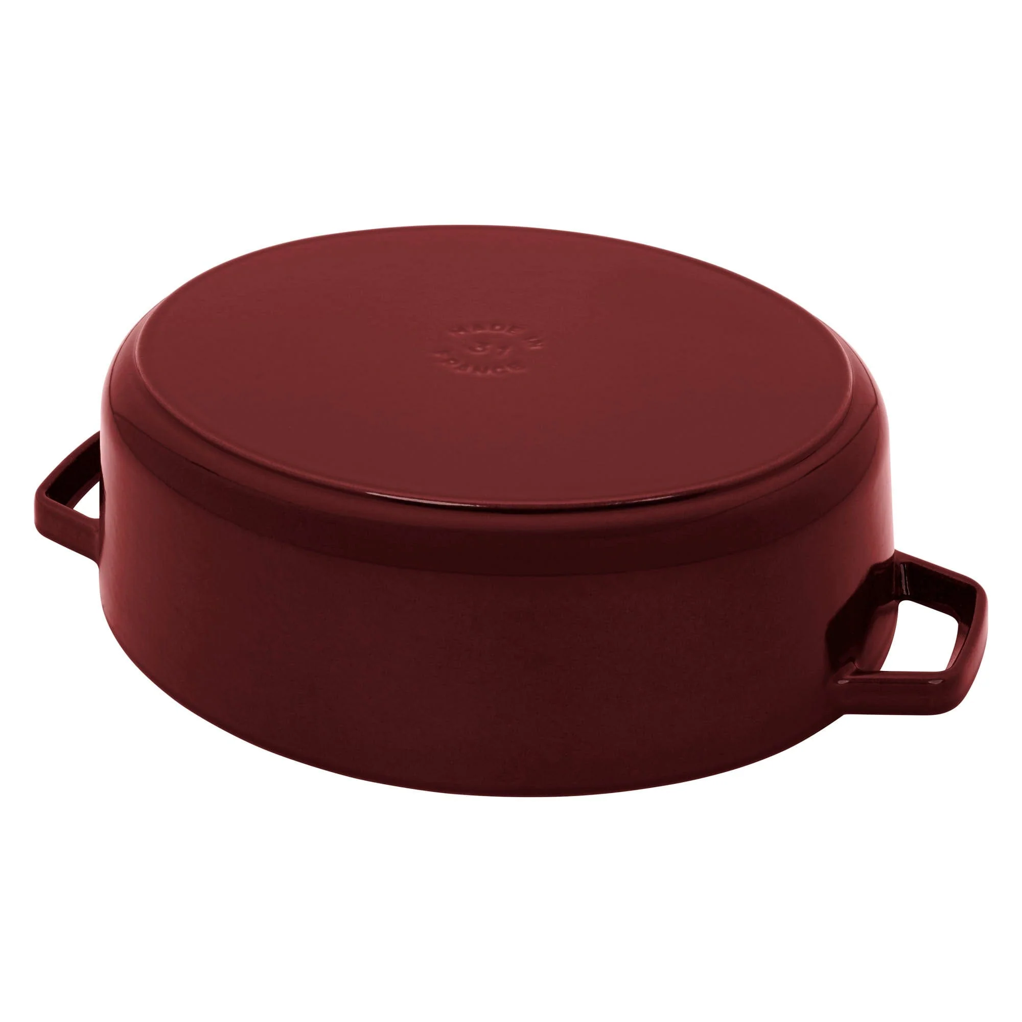 Staub Cast Iron 6.25-qt Shallow Oval Dutch Oven - Grenadine - Image 5