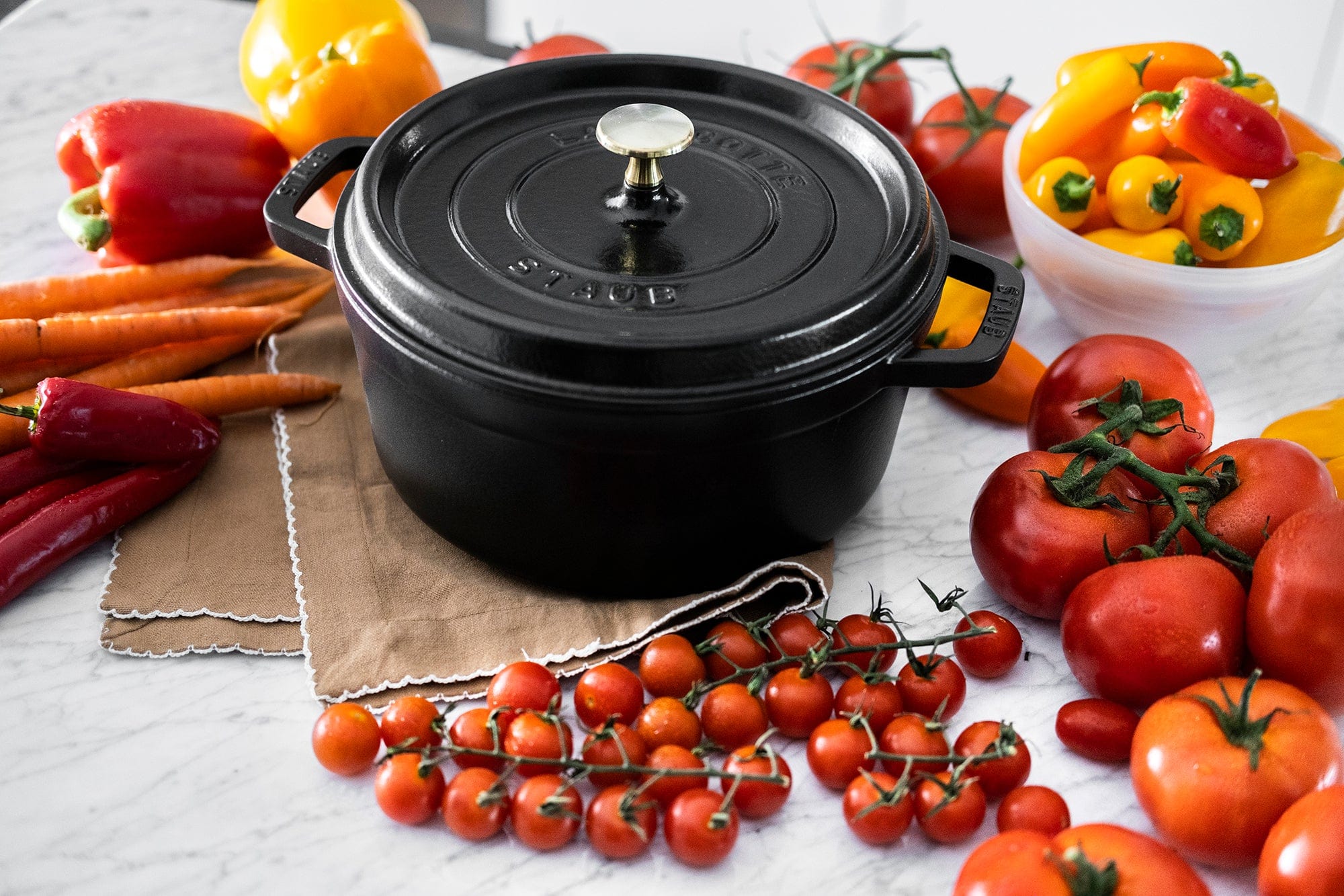 Staub Cast Iron 4-qt Round Cocotte, Dutch Oven -  Matte Black - Image 4