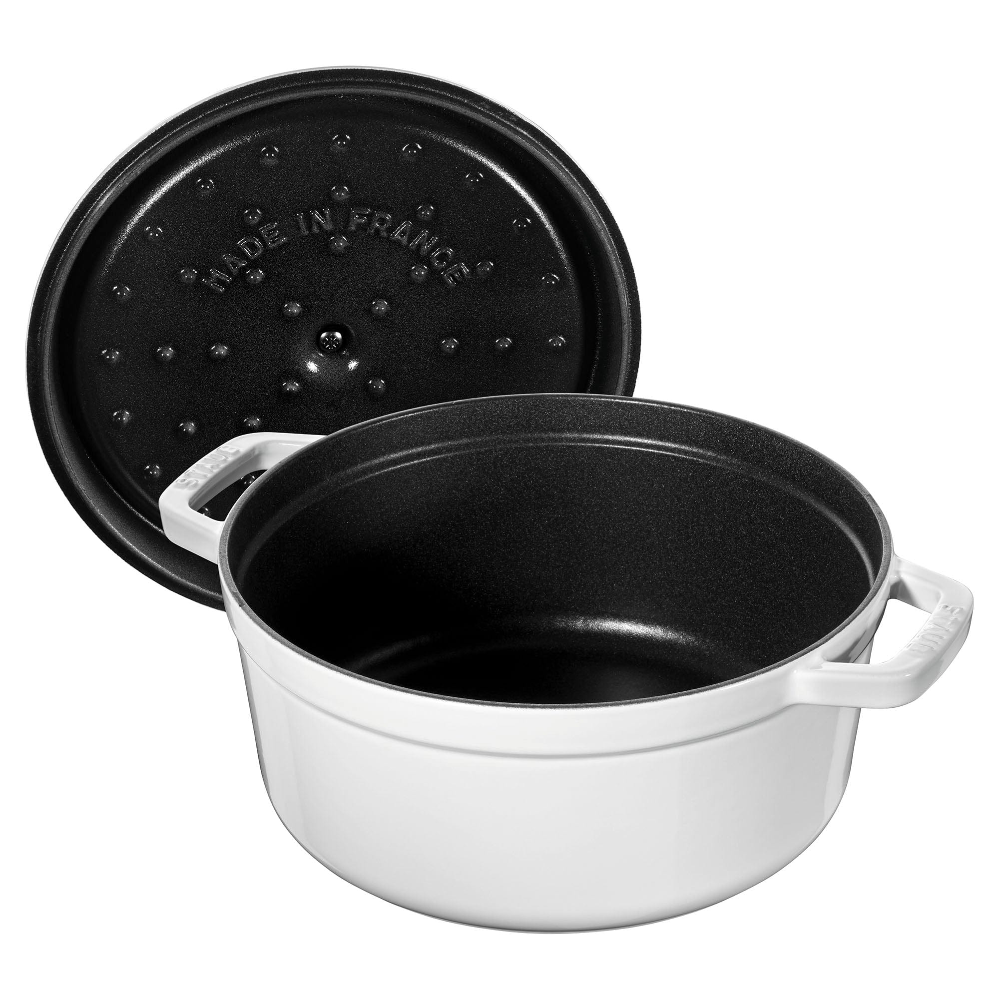 Staub Cast Iron 4-qt Round Cocotte, Dutch Oven - White - Image 3