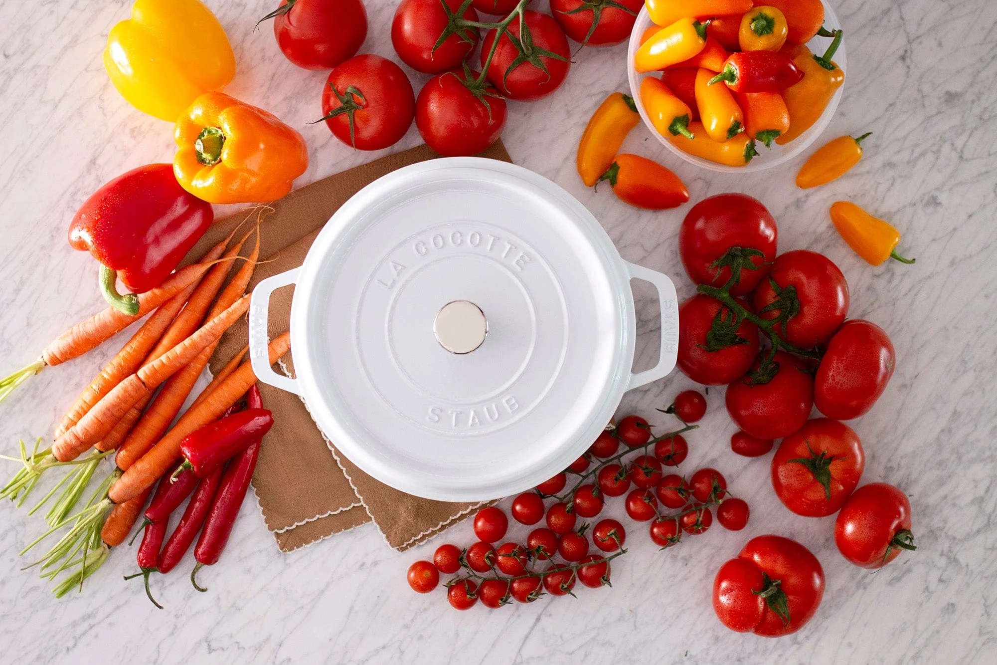 Staub Cast Iron 4-qt Round Cocotte, Dutch Oven - White - Image 4