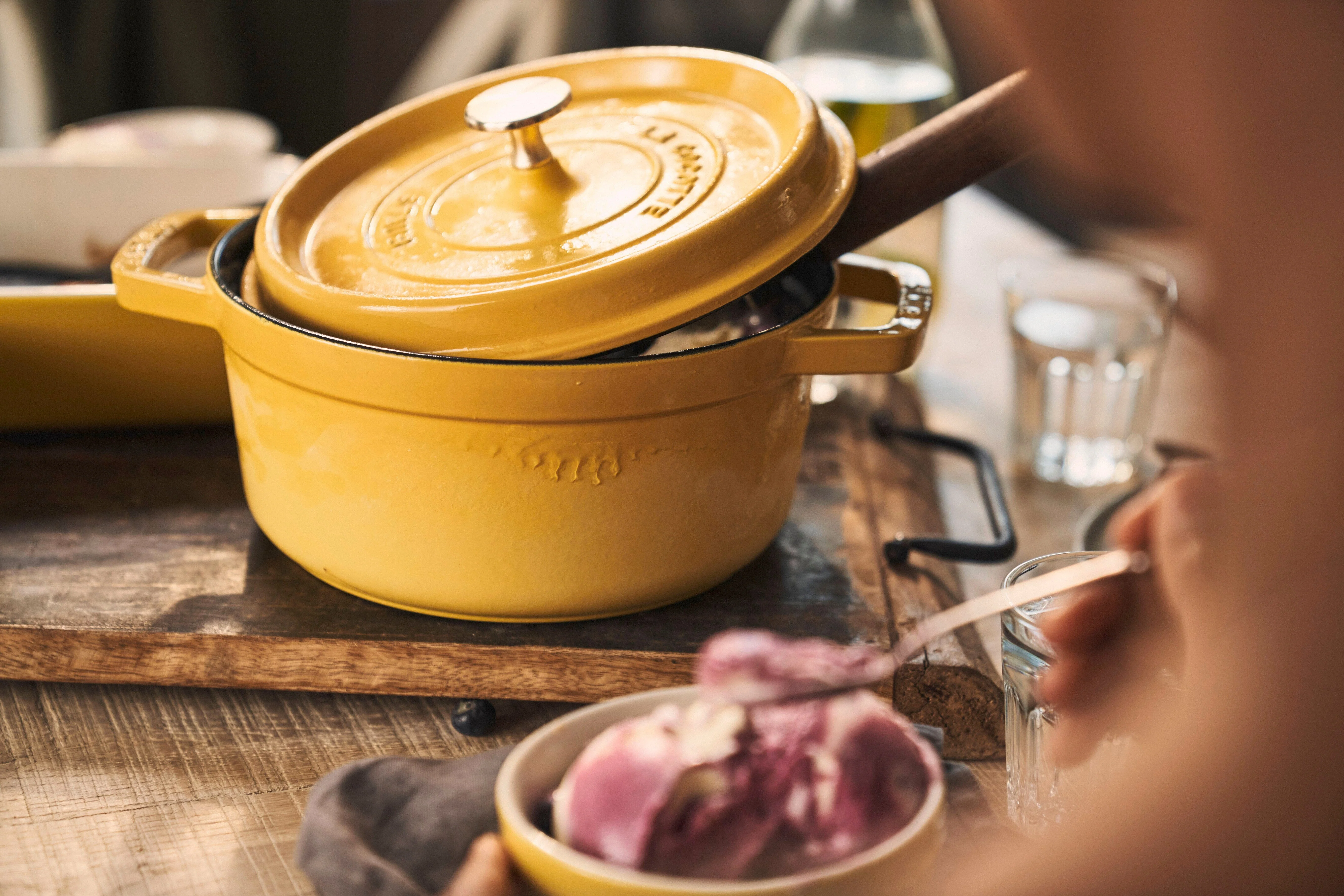 Staub Cast Iron 5.5-qt Round Cocotte, Dutch Oven - Citron - Image 4