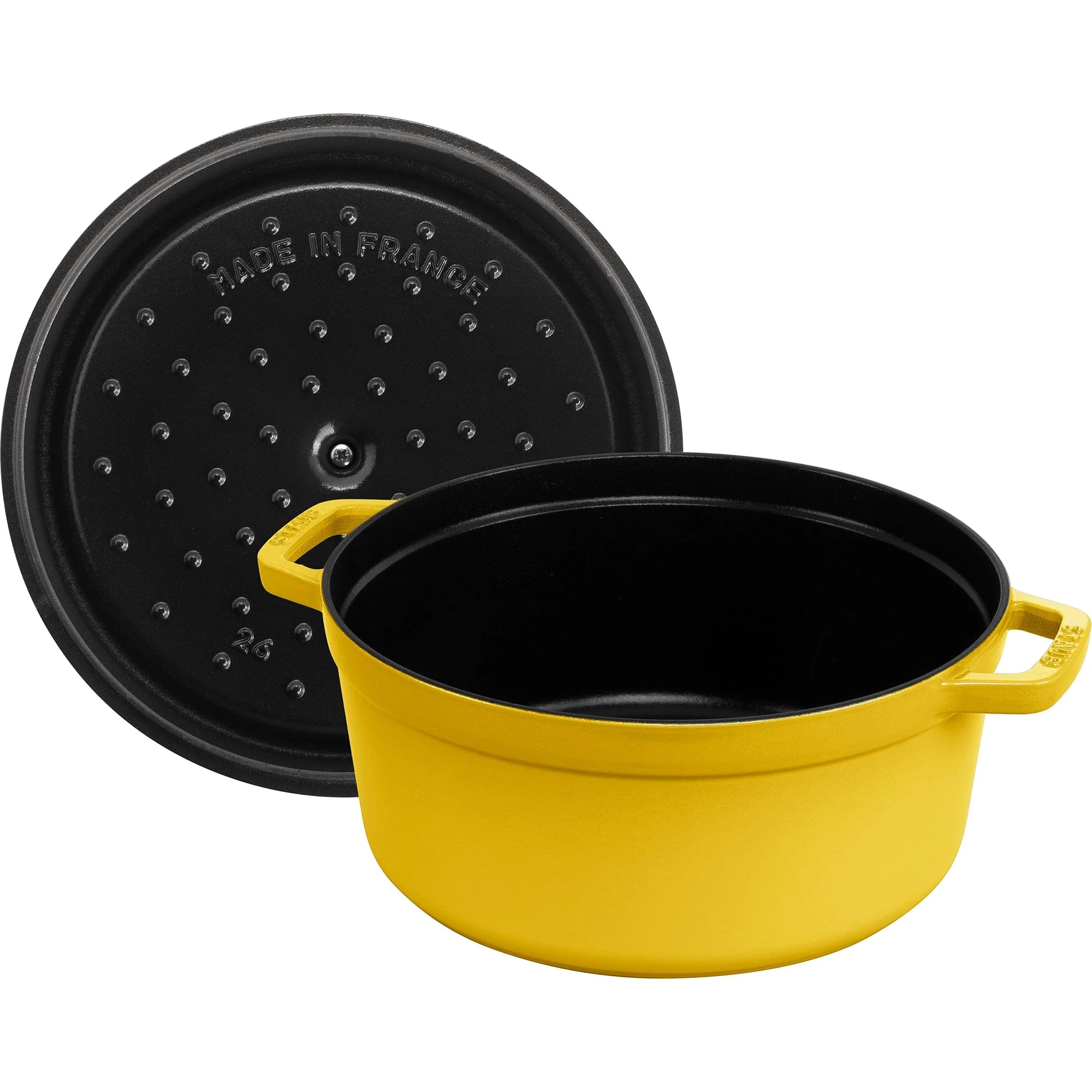 Staub Cast Iron 5.5-qt Round Cocotte, Dutch Oven - Citron - Image 5
