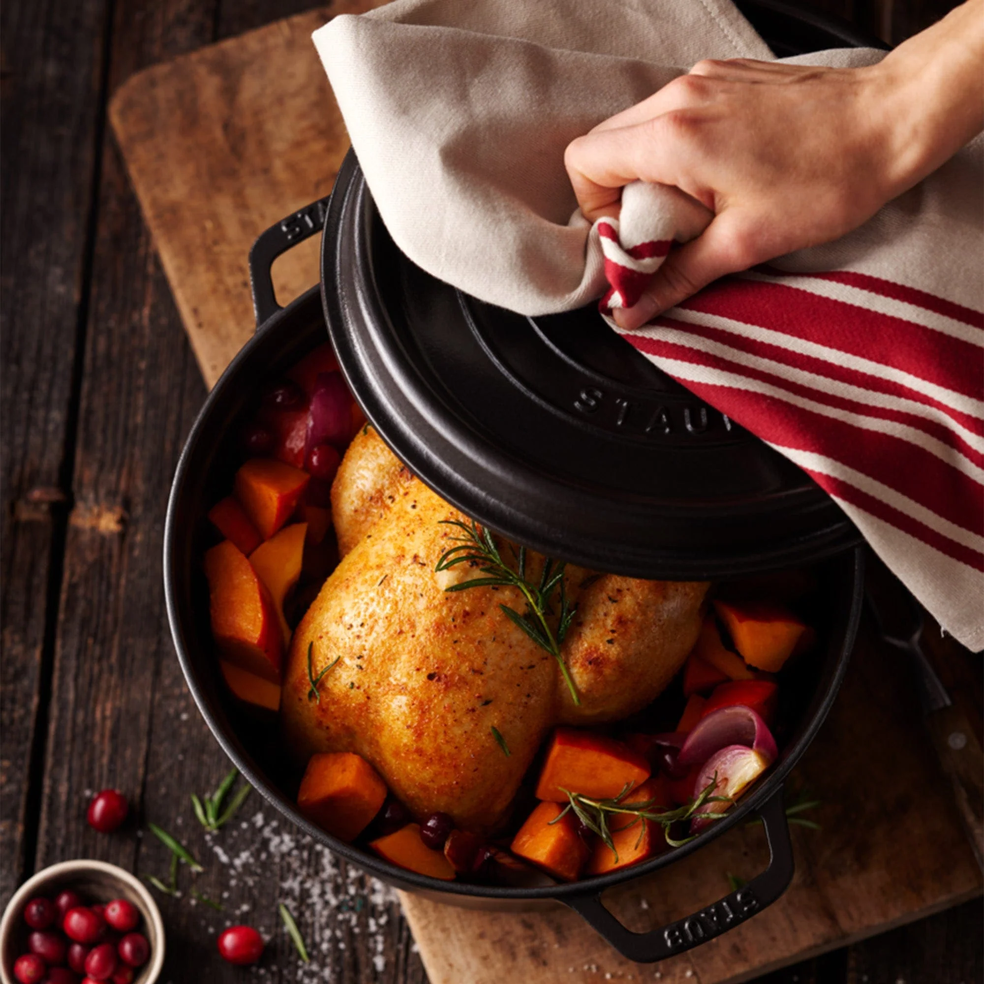 Staub Cast Iron 5.5-qt Round Cocotte, Dutch Oven - Matte Black - Image 2