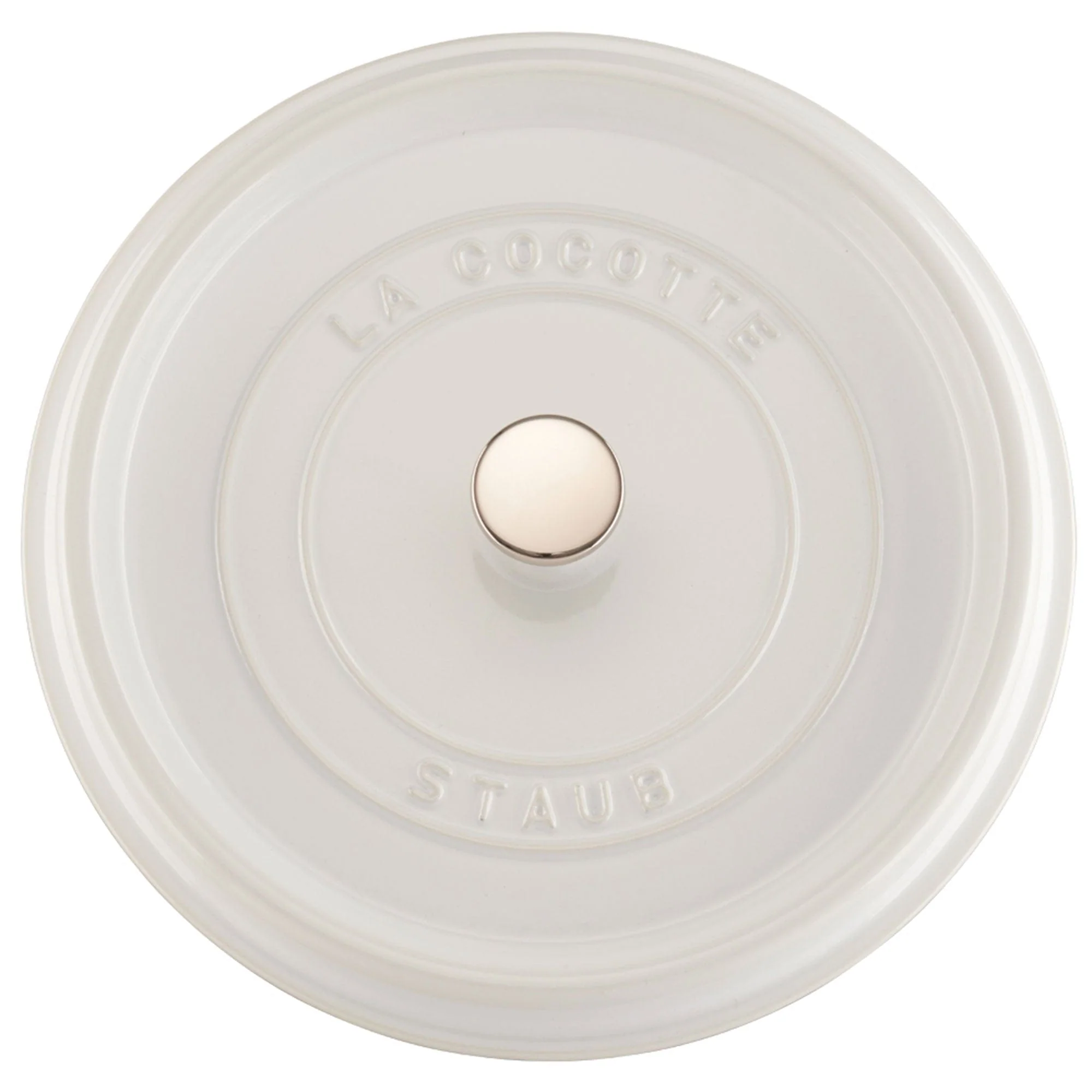 Staub Cast Iron 5.5-qt Round Cocotte, Dutch Oven - White - Image 2