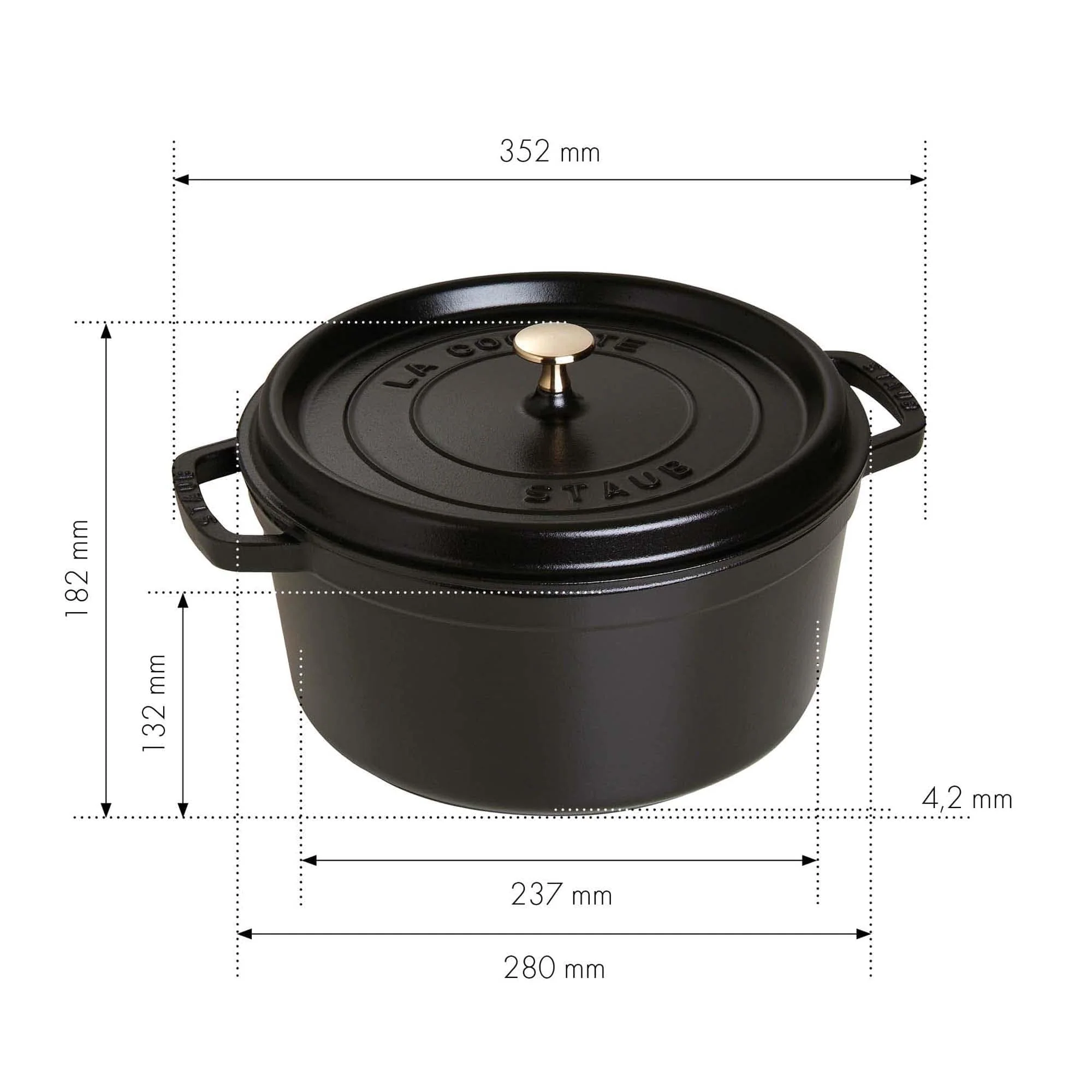 Staub Cast Iron 7-qt Round Cocotte, Dutch Oven - Matte Black - Image 3