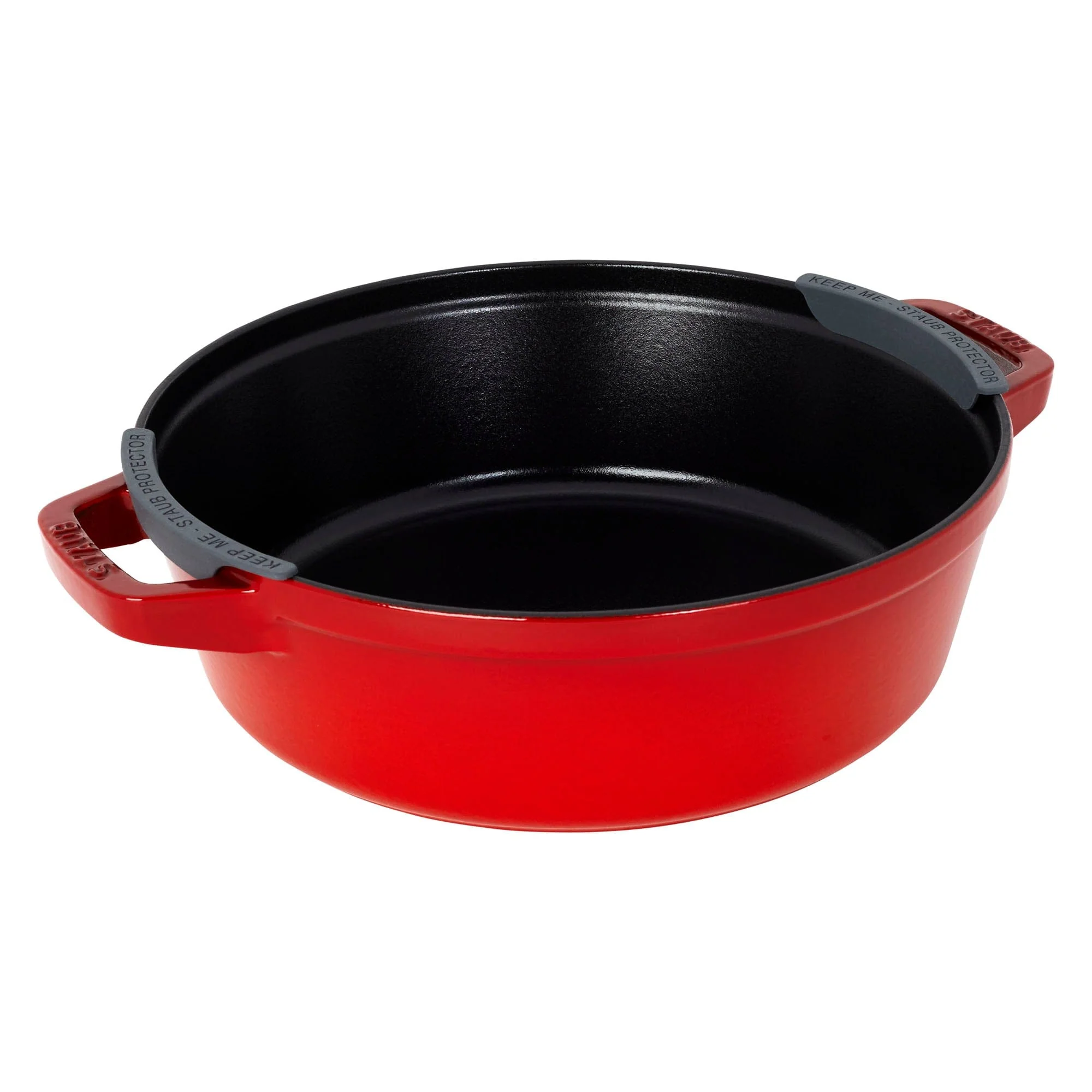 Staub Cast Iron Set 4-pc, Stackable Space-Saving Cookware Set, Dutch Oven with Lid, Cherry - Image 4