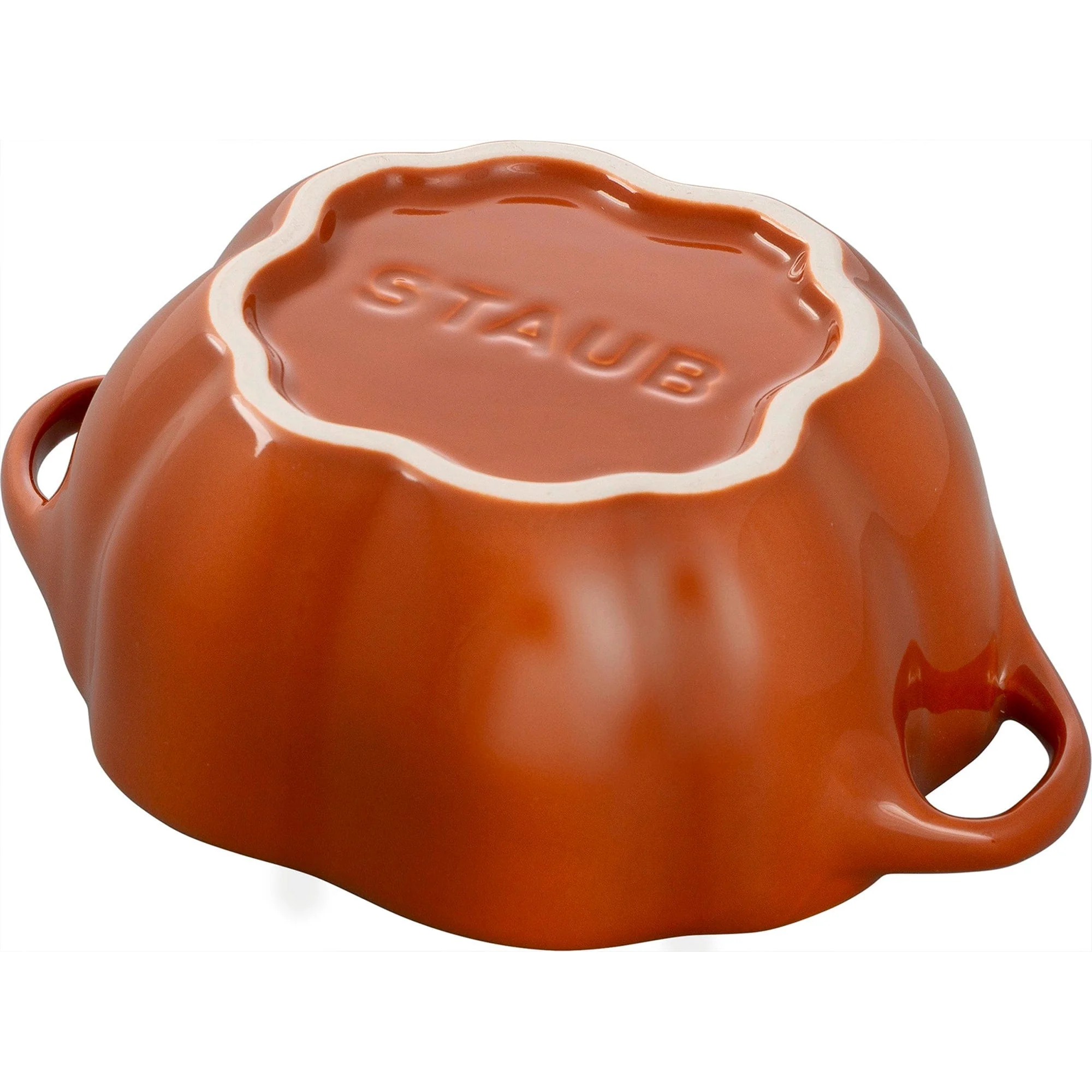 Staub Ceramic 16-oz Petite Pumpkin Cocotte - Burnt Orange - Image 5