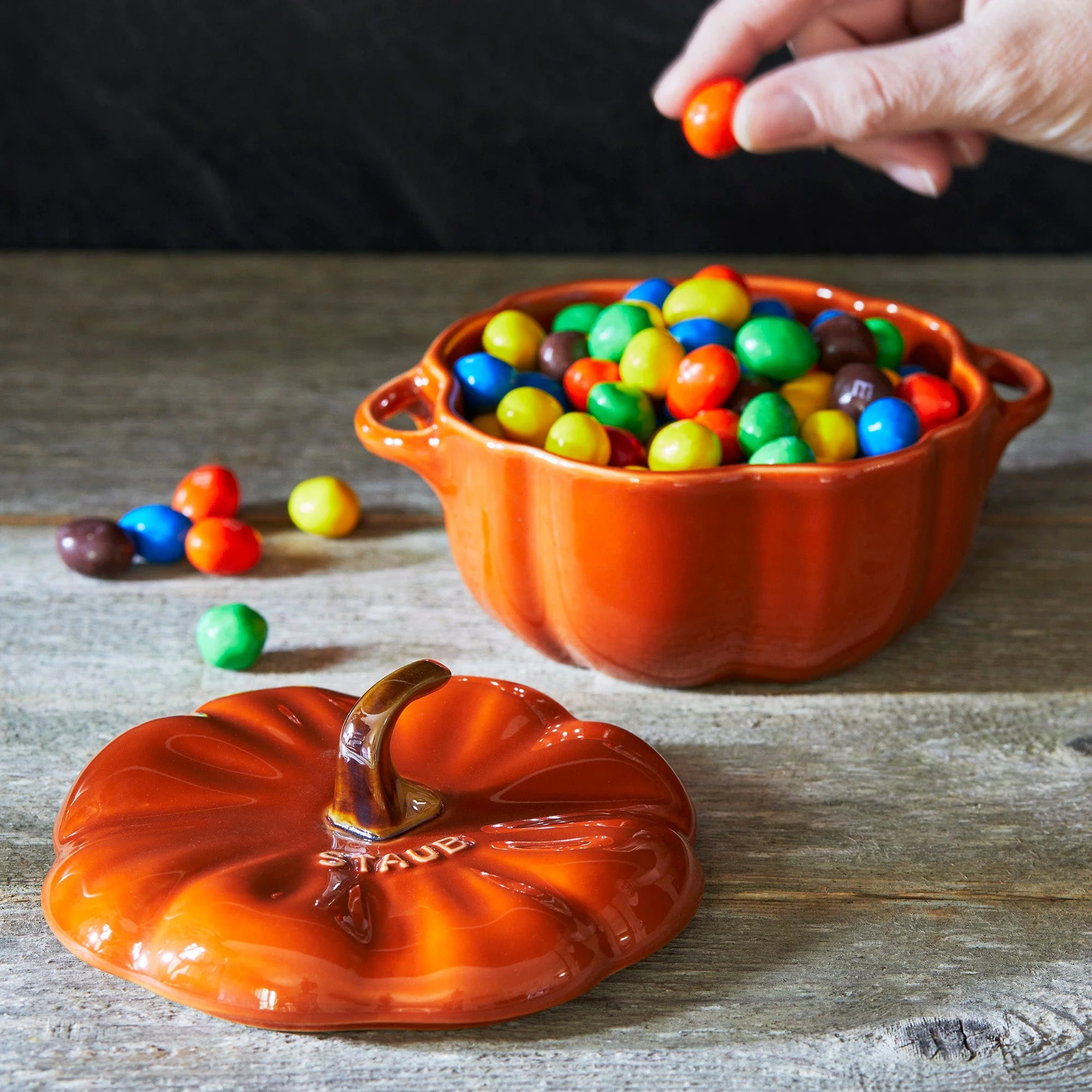 Staub Ceramic 16-oz Petite Pumpkin Cocotte - Burnt Orange - Image 7