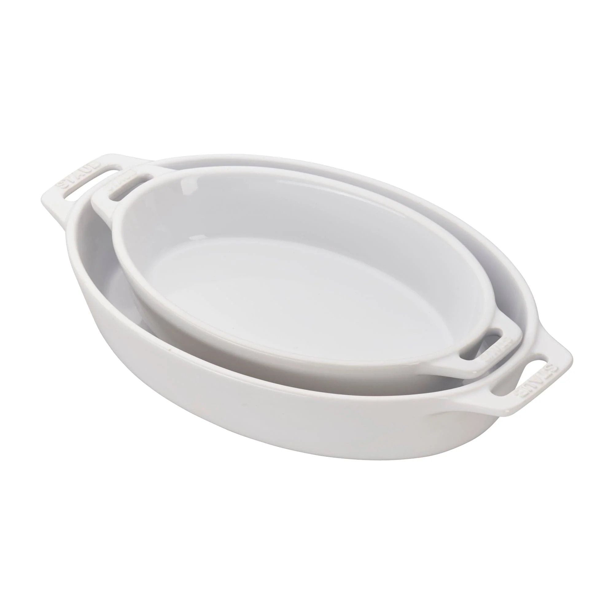 Staub Ceramic 2-pc Oval Baking Dish Set - White