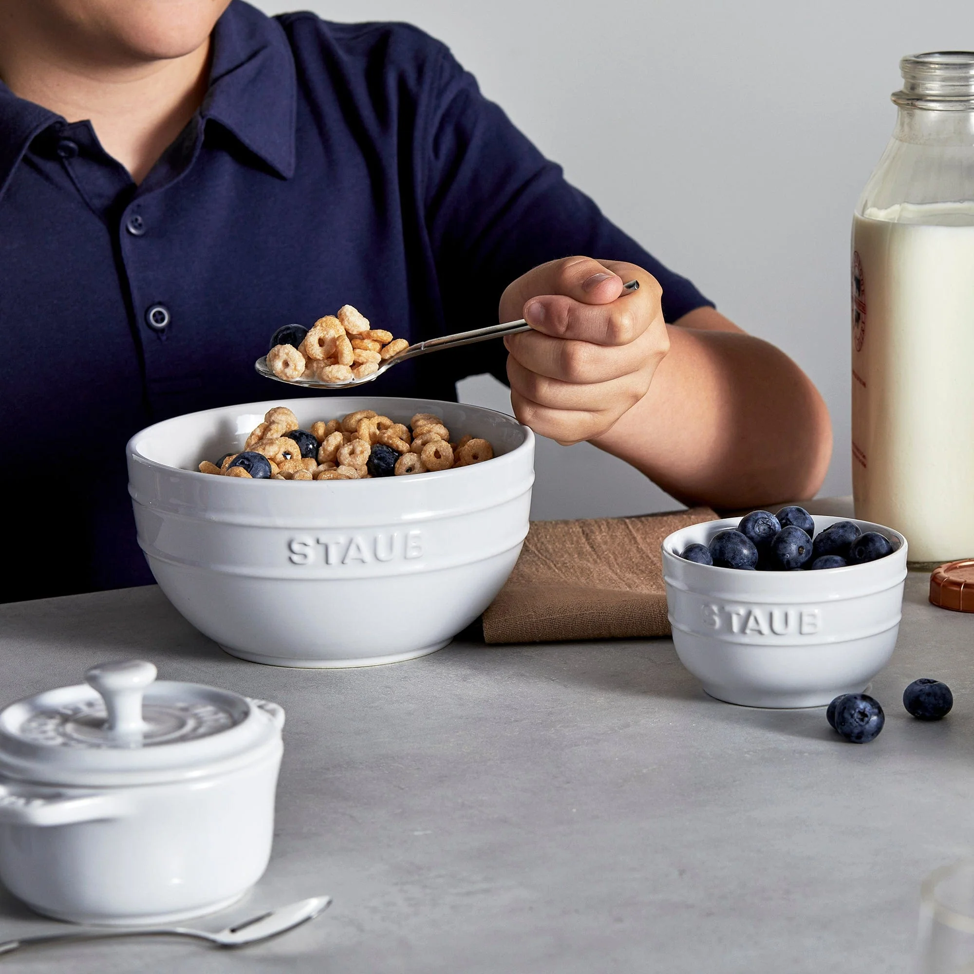 Staub Ceramic 2-pc Prep Bowl Set - White - Image 3