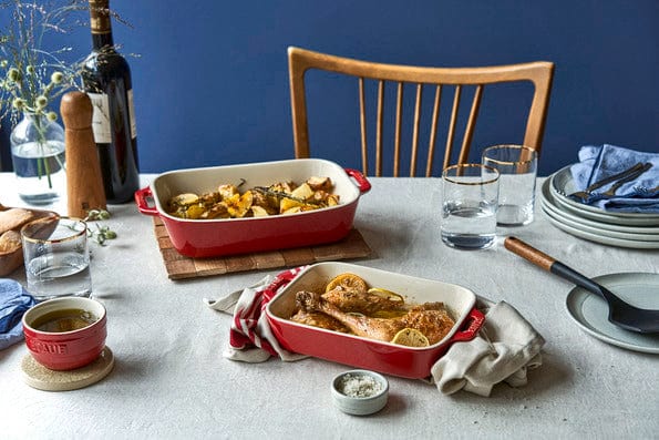 Staub Ceramic 2-pc Rectangular Baking Dish Set - Cherry - Image 3