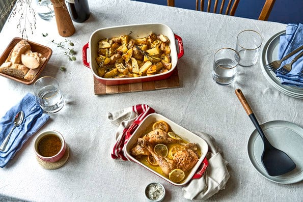 Staub Ceramic 2-pc Rectangular Baking Dish Set - Cherry - Image 4