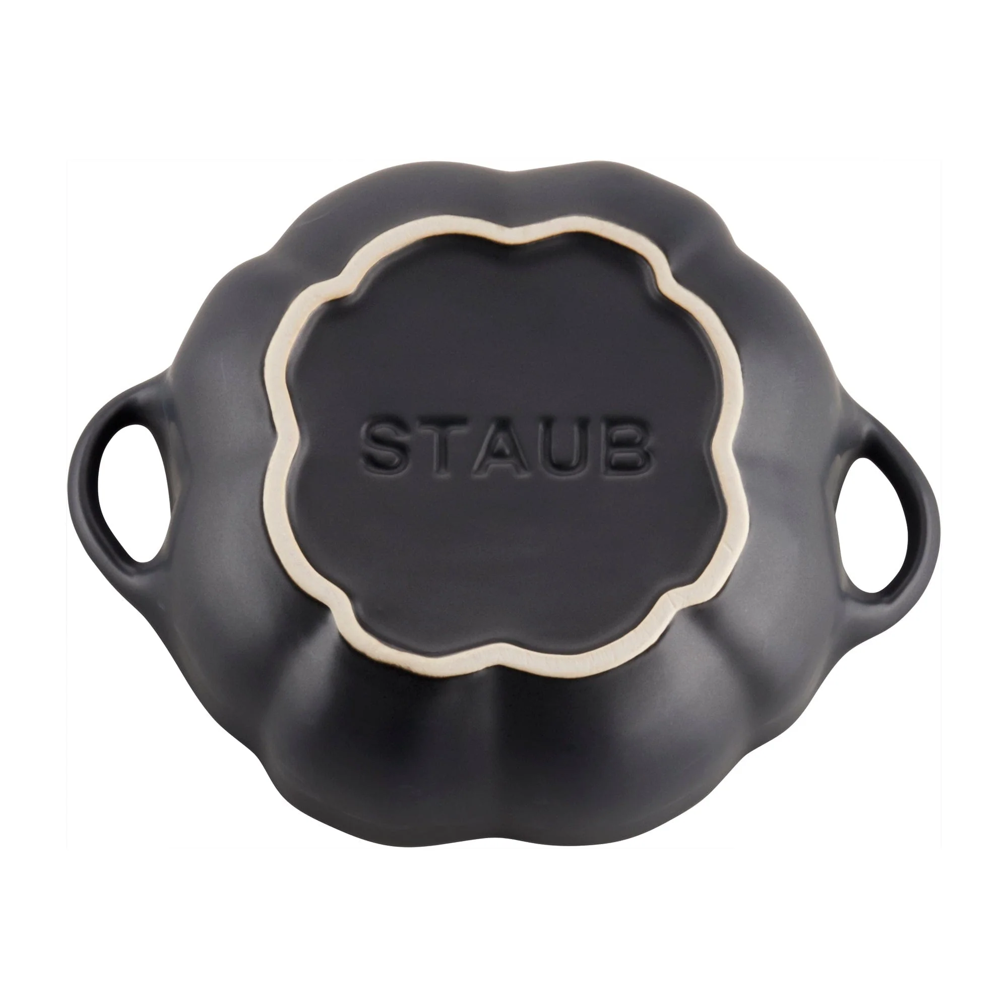 Staub Ceramic 24-oz Pumpkin Cocotte - Matte Black - Image 3