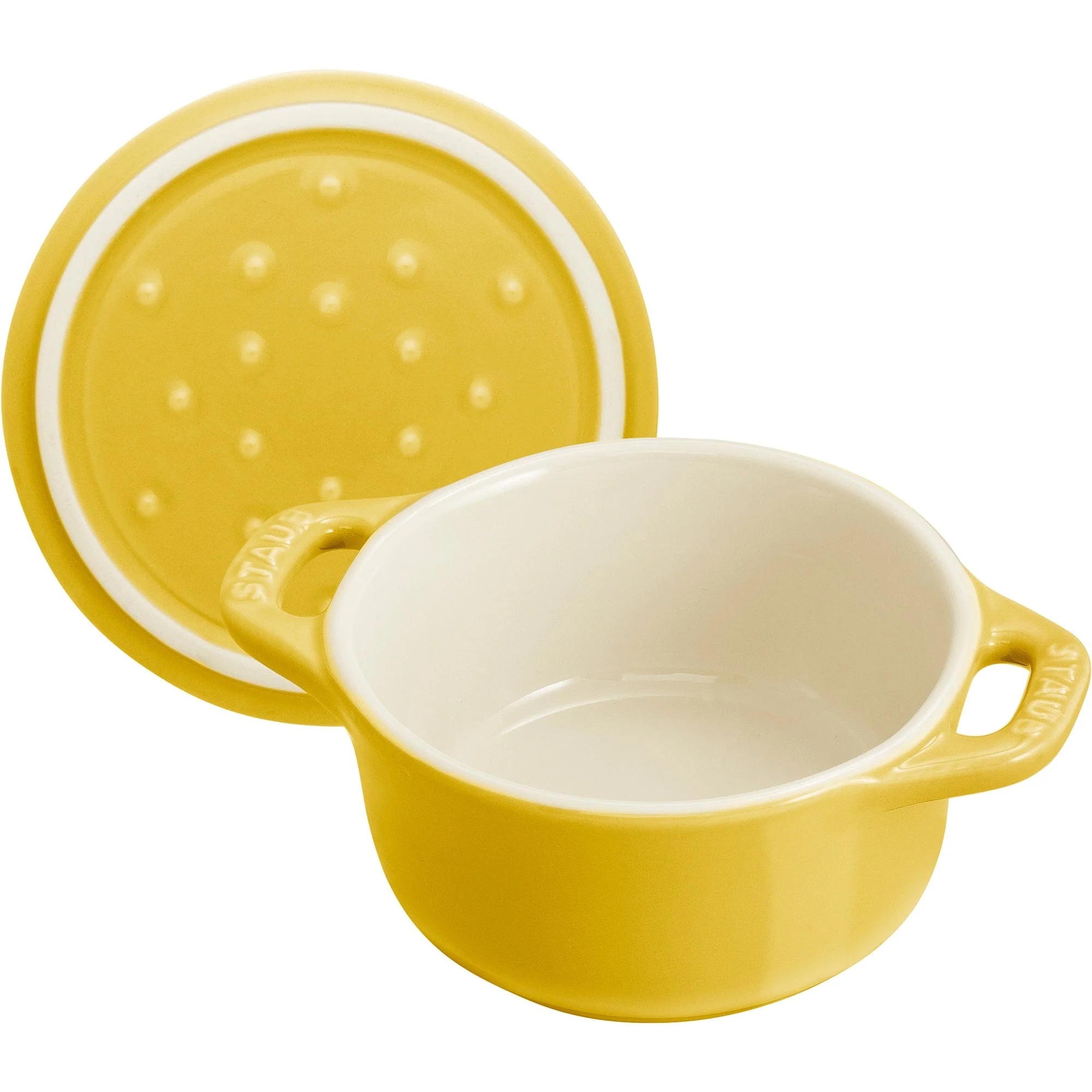 Staub Ceramic 3-pc Mini Round Cocotte Set - Citron - Image 4
