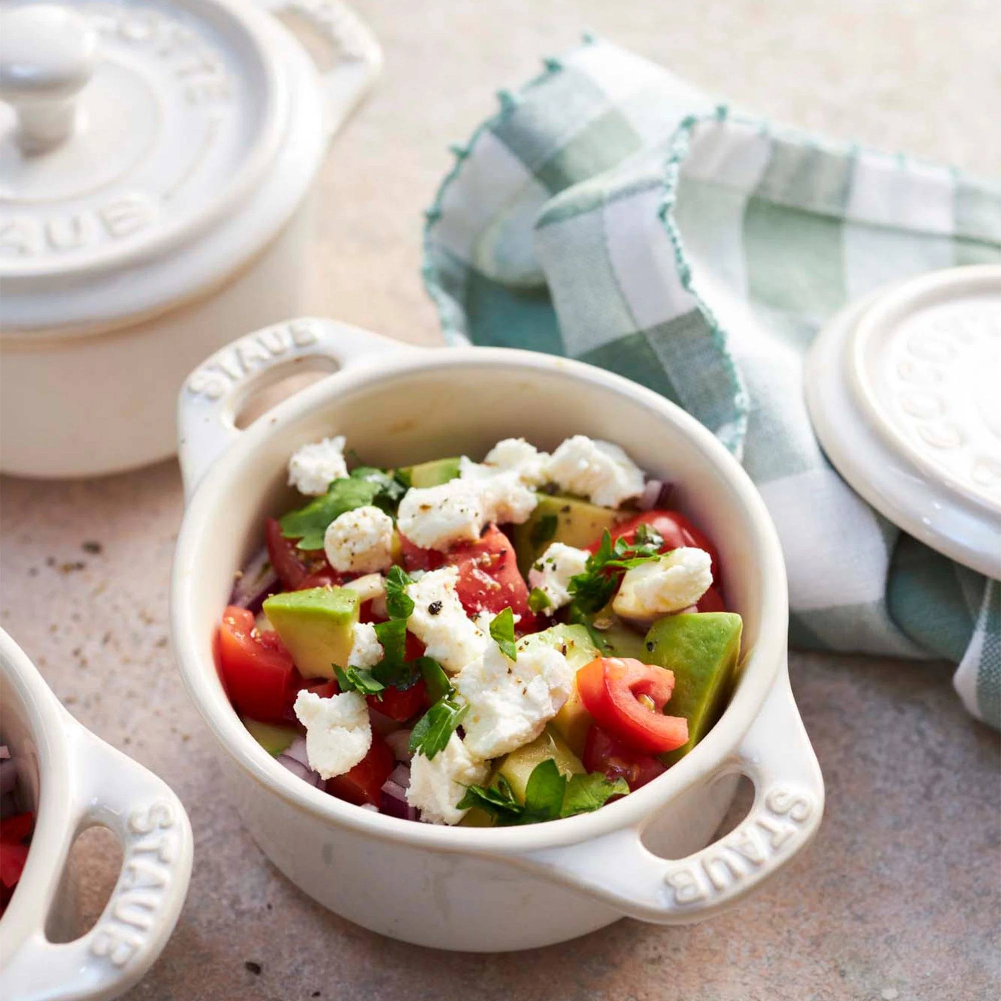 Staub Ceramic 3-pc Mini Round Cocotte Set - White - Image 5