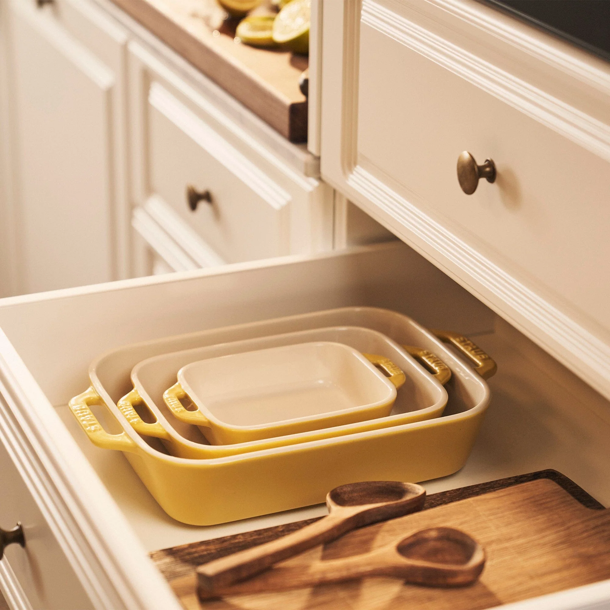 Staub Ceramic 3-pc Rectangular Baking Dish Set - Citron - Image 2