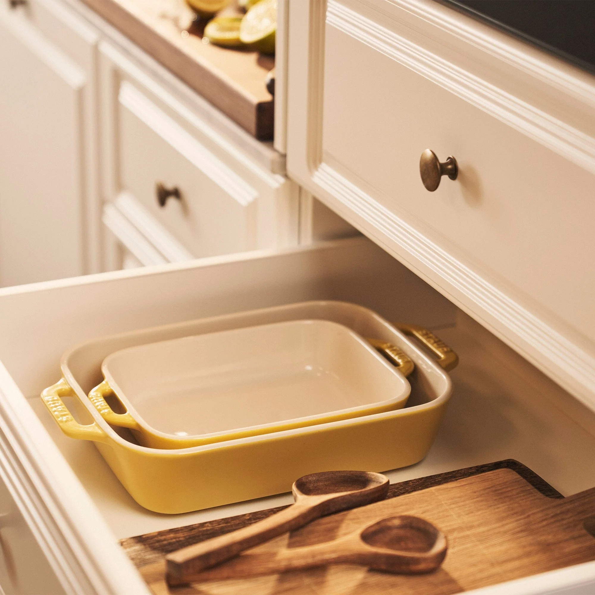 Staub Ceramic Rectangular Baking Dish Set, Casserole Dish, 2-Piece, Citron - Image 2