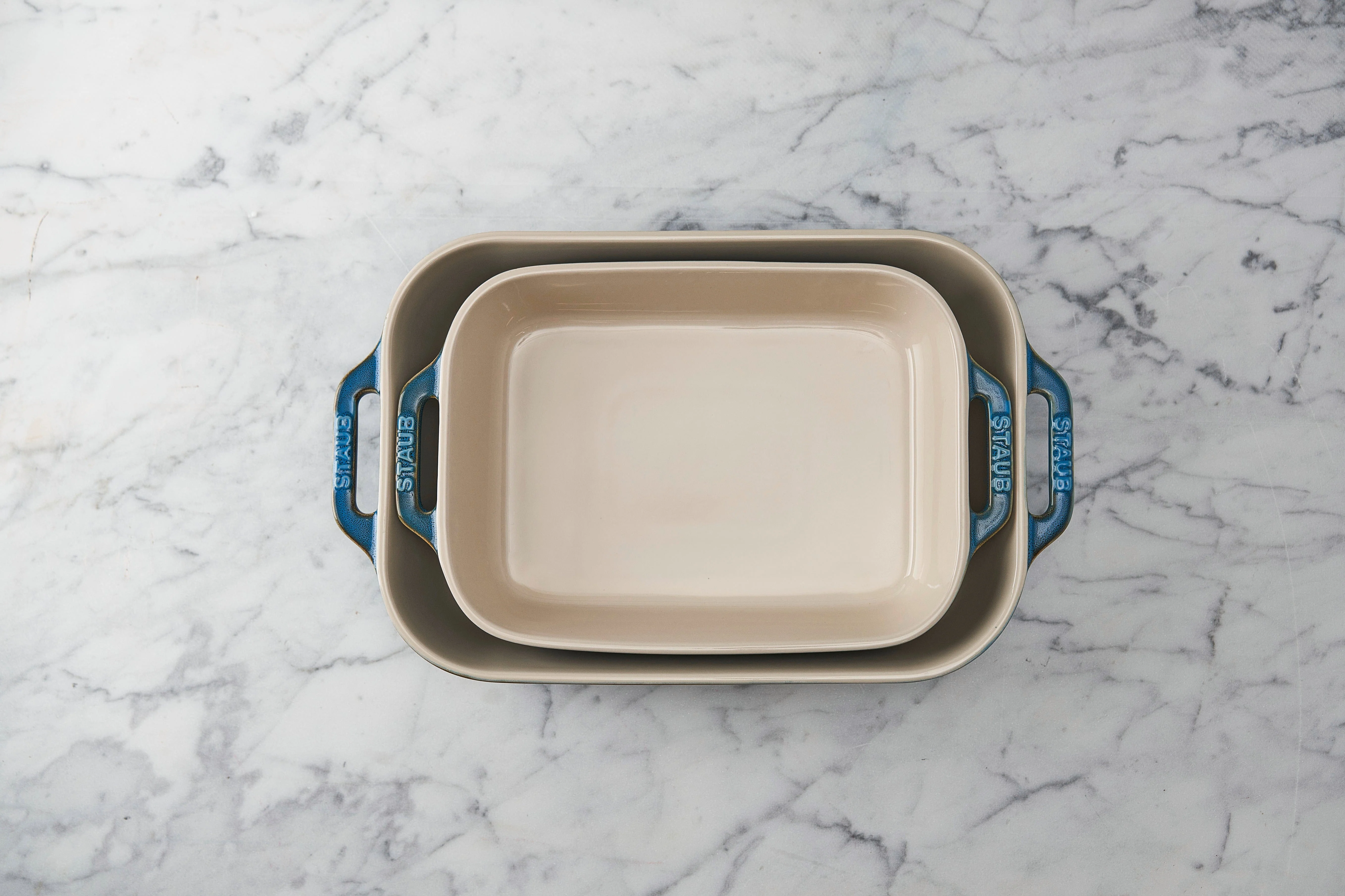 Staub Ceramic Rectangular Baking Dish Set, Casserole Dish, 2-Piece, Rustic Turquoise - Image 5