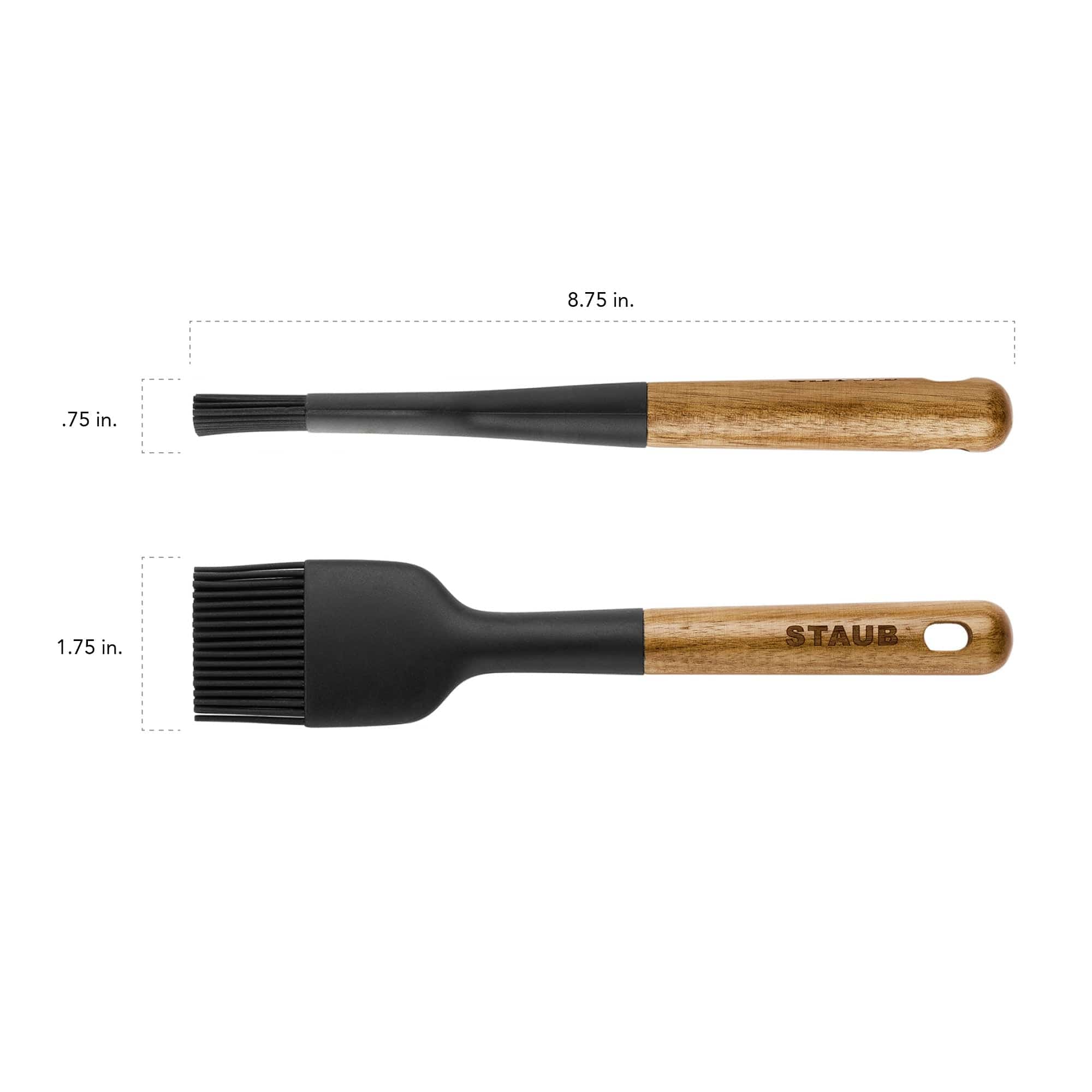Staub Silicone Pastry Brush, BPA-Free Cooking Utensil with Wood Handle - Image 3