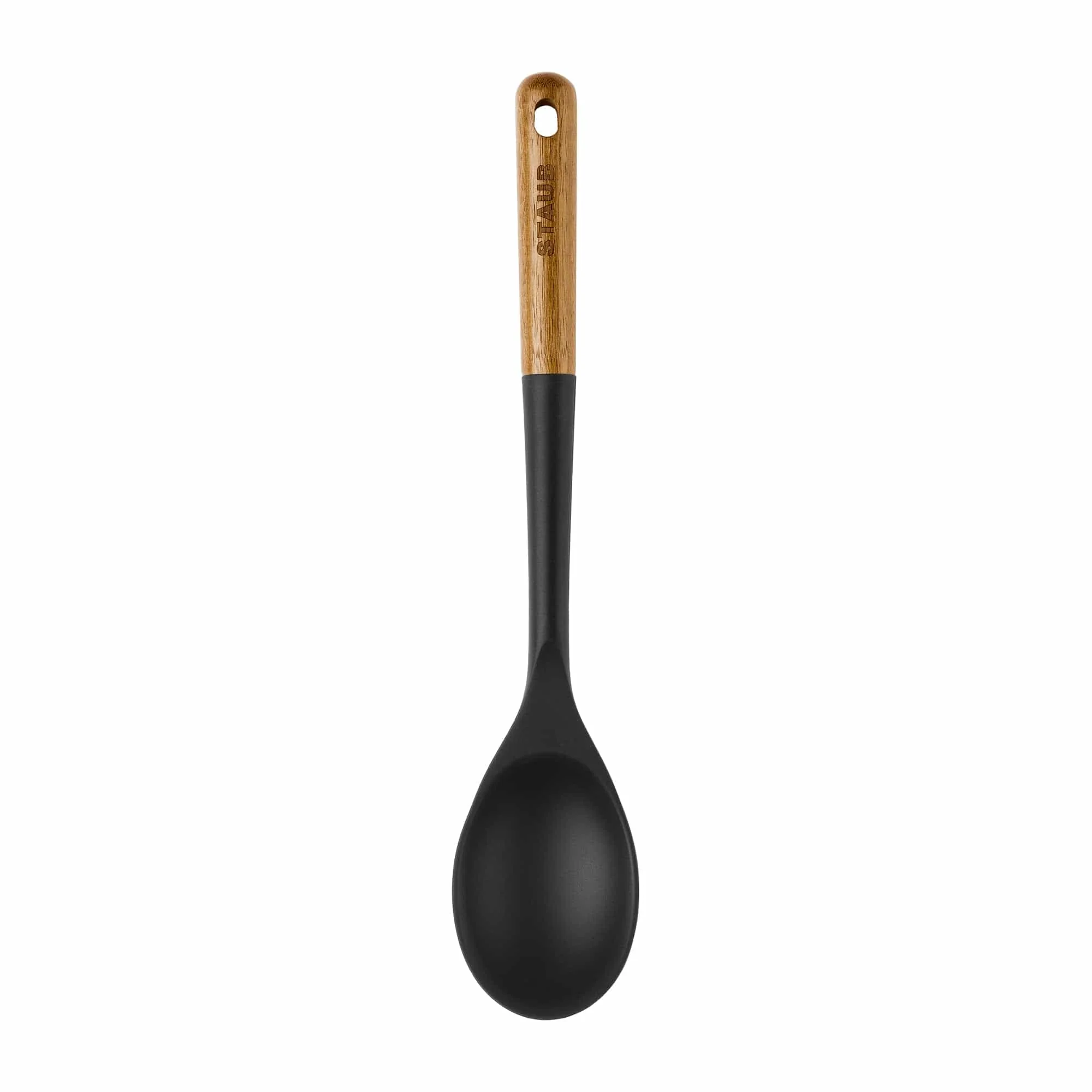 Staub Silicone Serving Spoon, BPA-Free Cooking Utensil with Wood Handle - Image 4