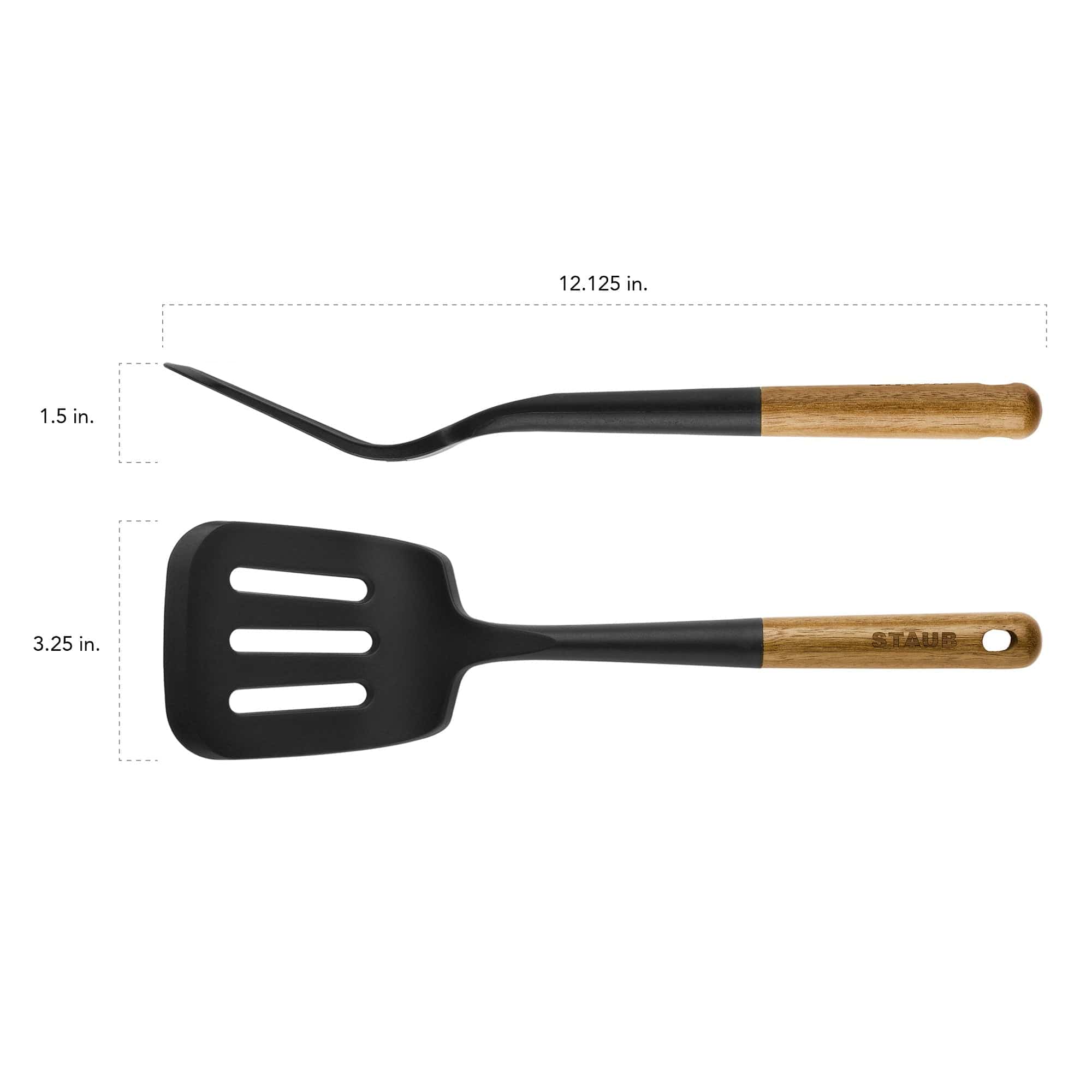 Staub Silicone with Wood Handle Cooking Utensil, Serving Turner - Image 3