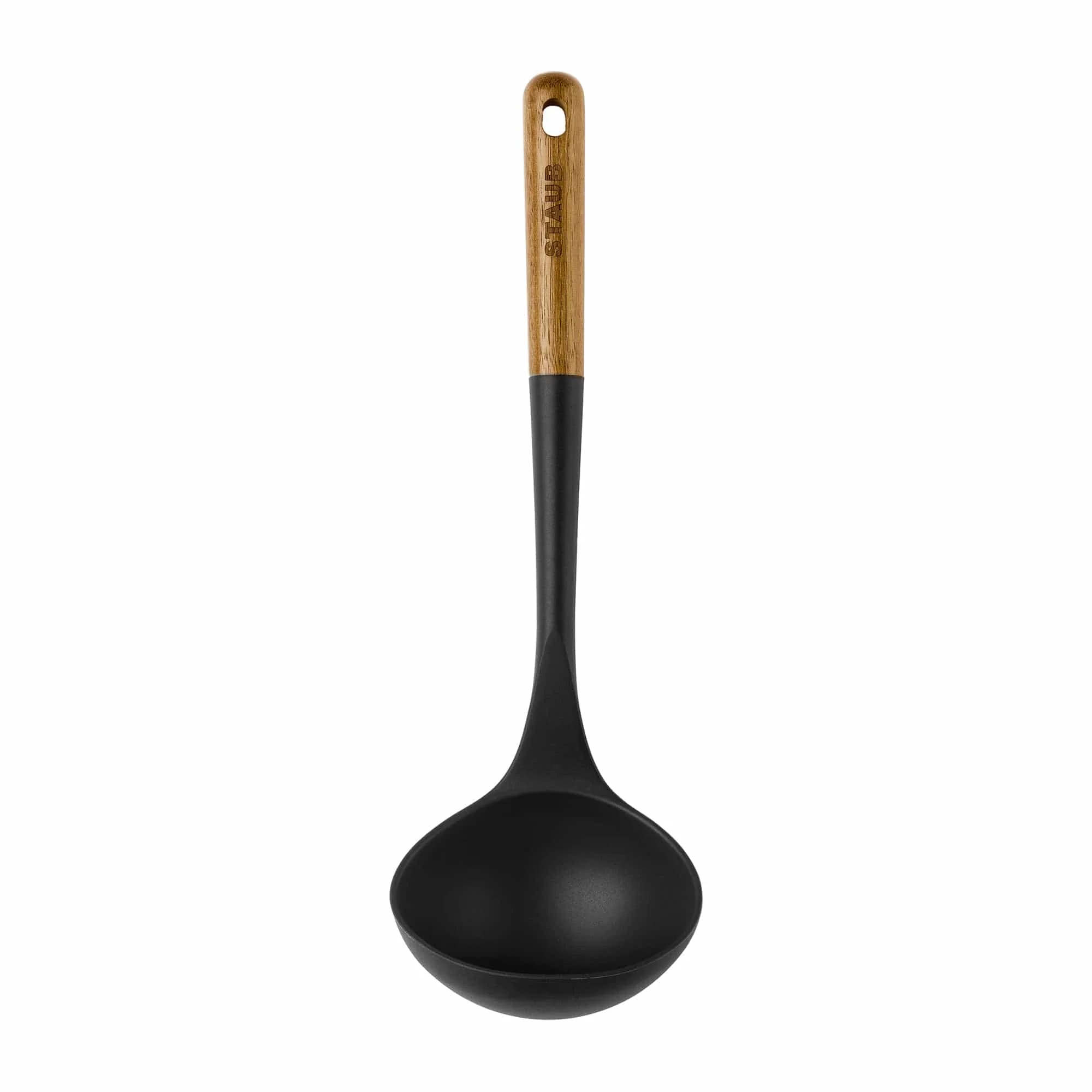 Staub Silicone Soup Ladle, BPA-Free Cooking Utensil with Wood Handle - Image 4