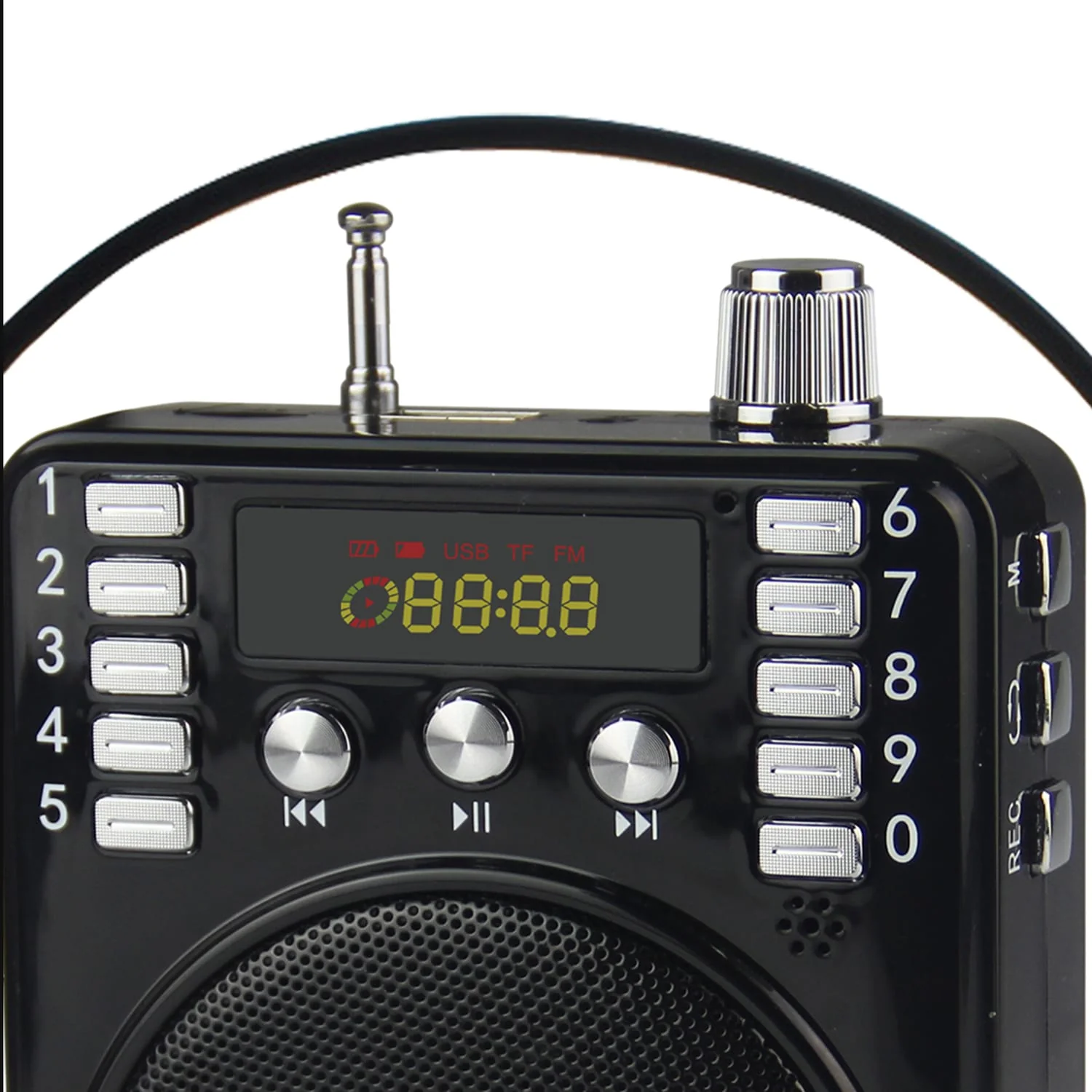 Supersonic Bluetooth Portable PA Speaker Voice Amplifier with Microphone, FM Radio, and Karaoke Jack, SC-1443BT, Black - Image 2