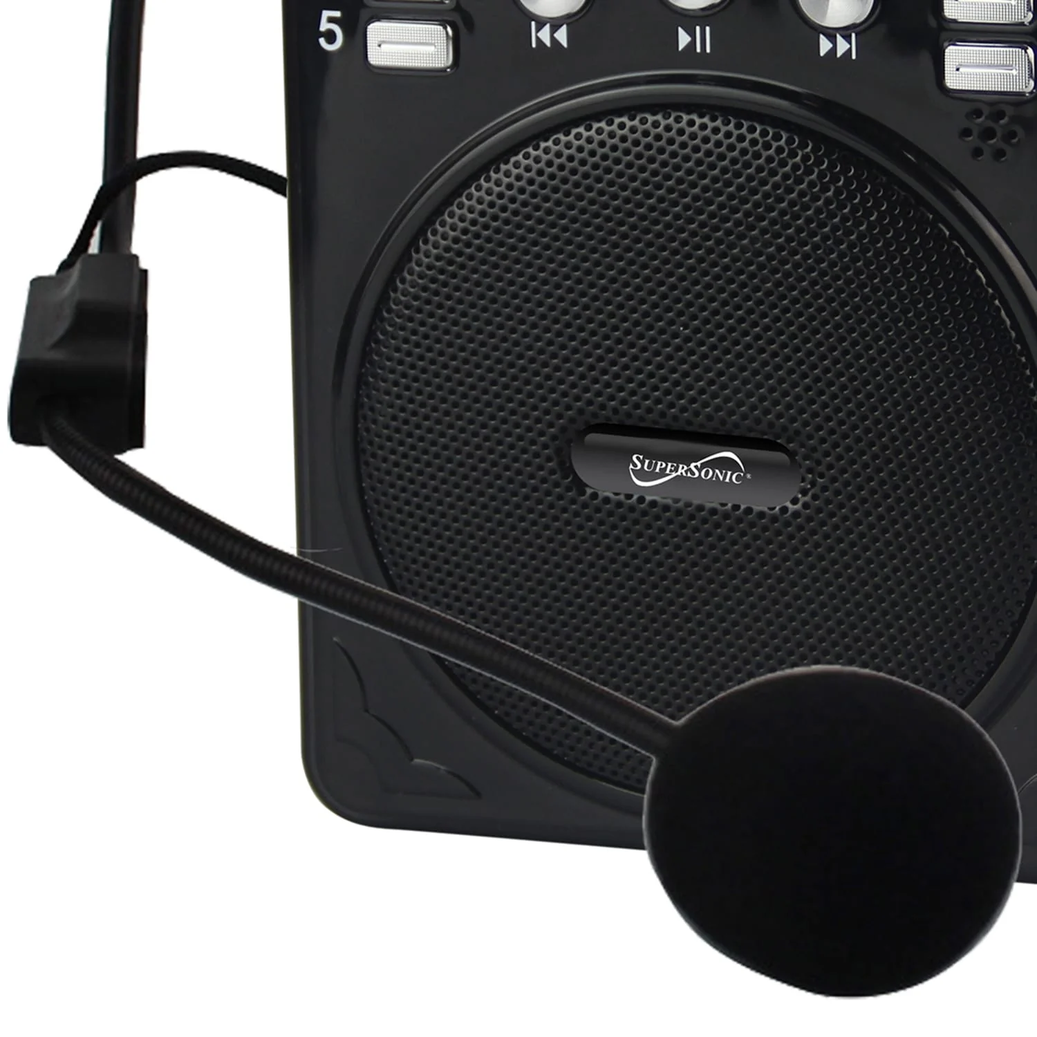 Supersonic Bluetooth Portable PA Speaker Voice Amplifier with Microphone, FM Radio, and Karaoke Jack, SC-1443BT, Black - Image 3