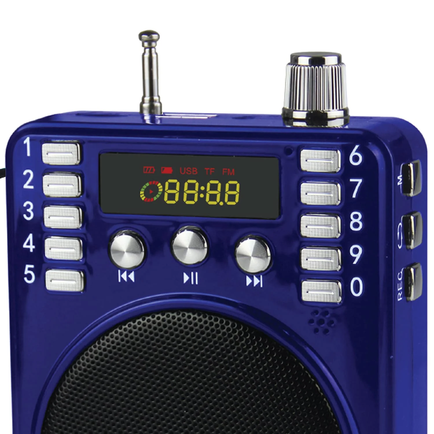 Supersonic Bluetooth Portable PA Speaker Voice Amplifier with Microphone, FM Radio, and Karaoke Jack, SC-1443BT, Blue - Image 2