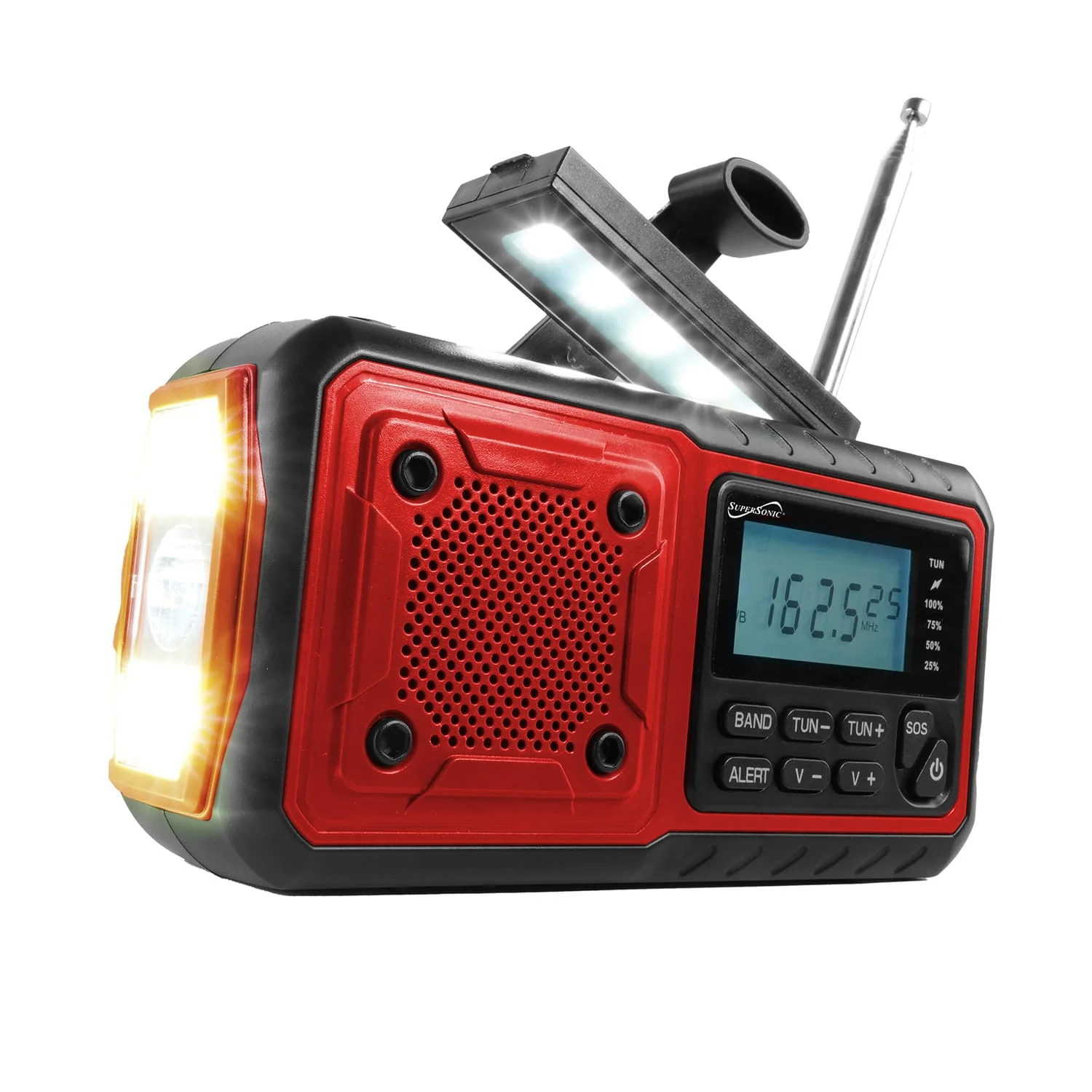 Supersonic Guardian Portable AM/FM/NOAA Weather Alert Emergency Radio, Multi Powered, SC-1078ERN