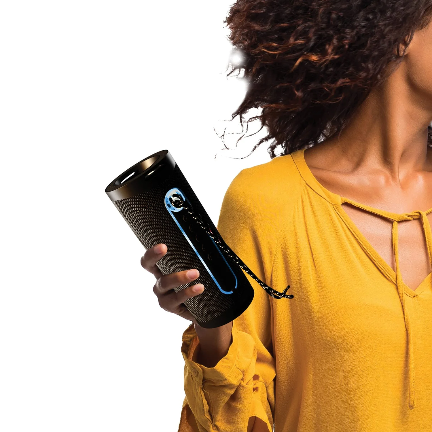 Supersonic Portable Bluetooth Speaker with LED Flashlight and Speakerphone, SC-2340BT, Black - Image 4