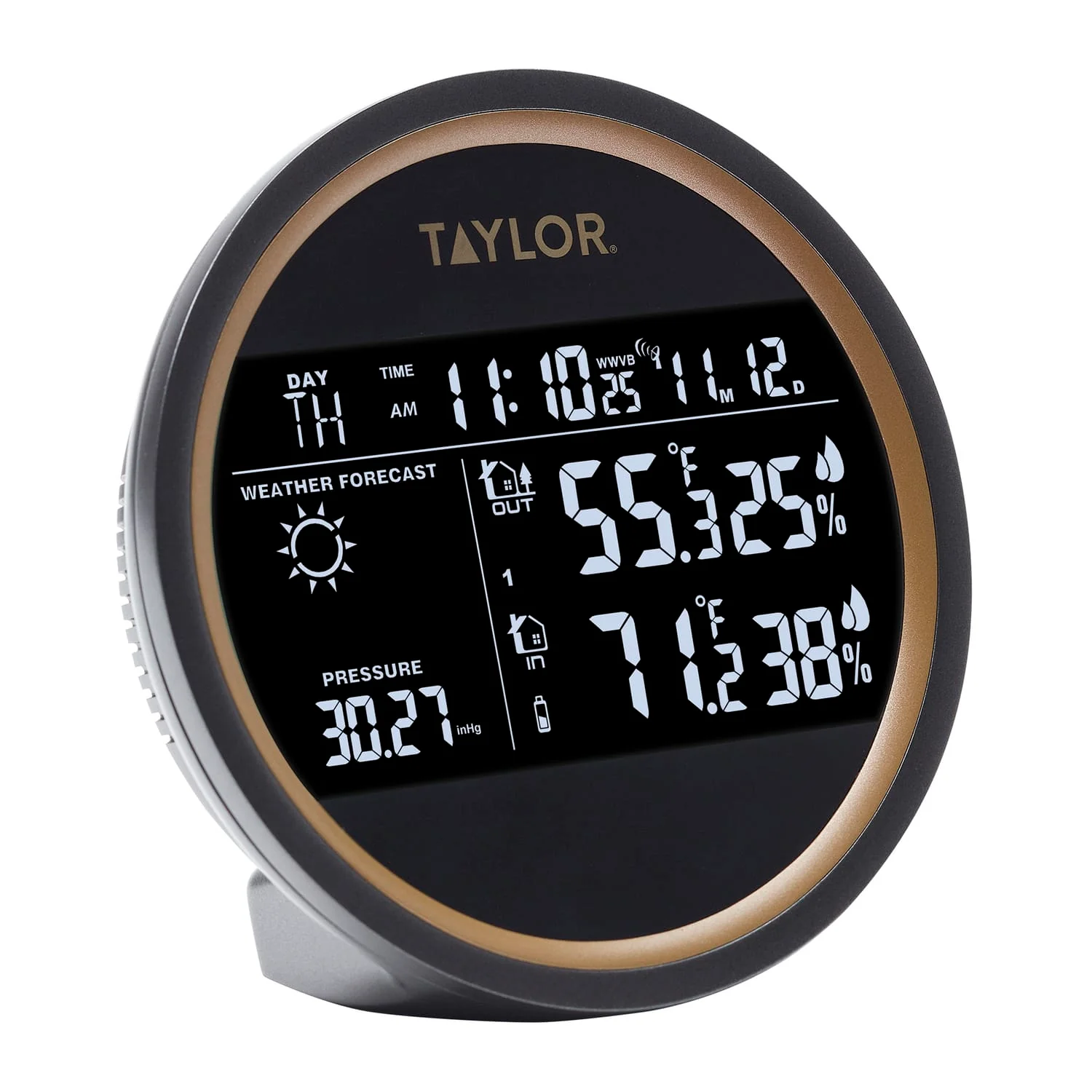 Taylor Precision Products Battery-Powered Wireless 3-Channel Digital Weather Forecaster and Clock with Wireless Remote Sensor - Image 2