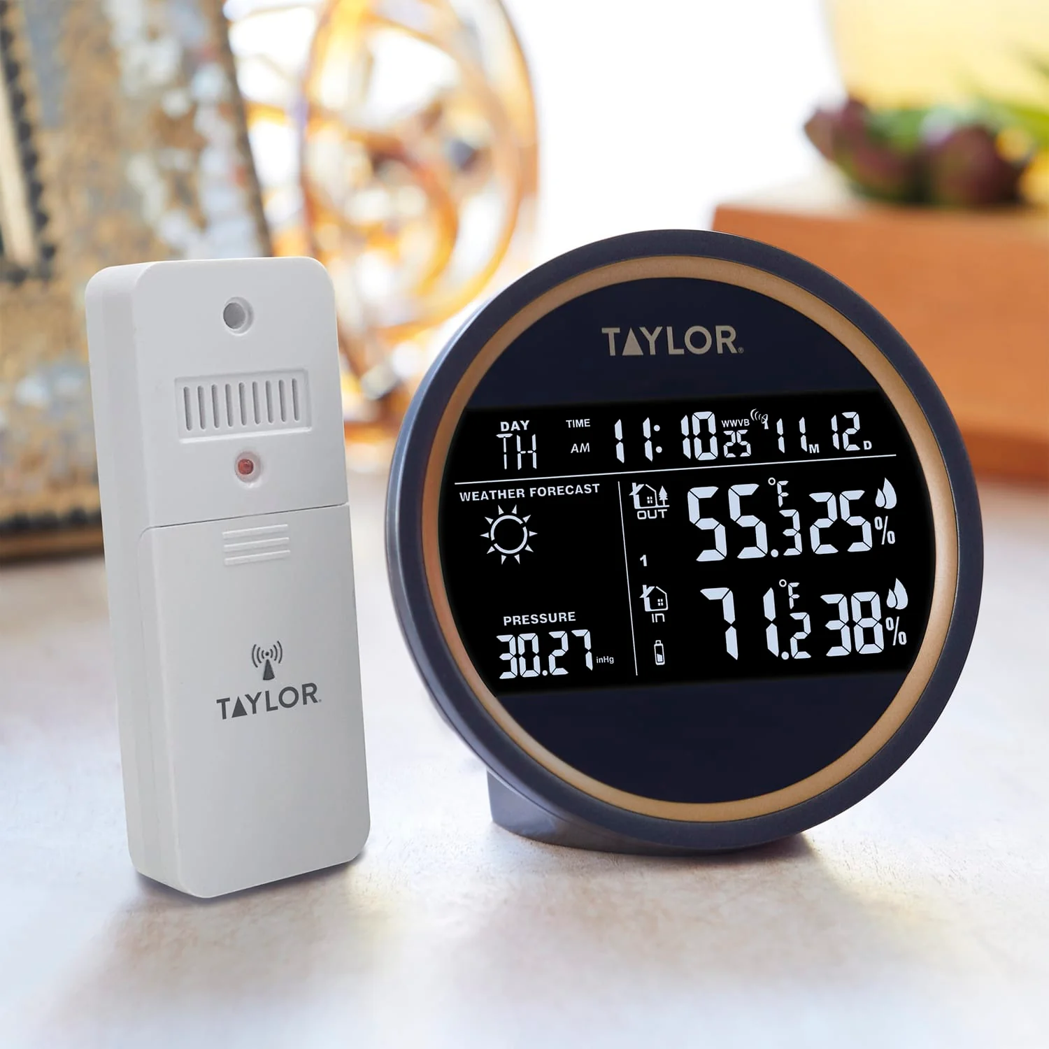 Taylor Precision Products Battery-Powered Wireless 3-Channel Digital Weather Forecaster and Clock with Wireless Remote Sensor - Image 4