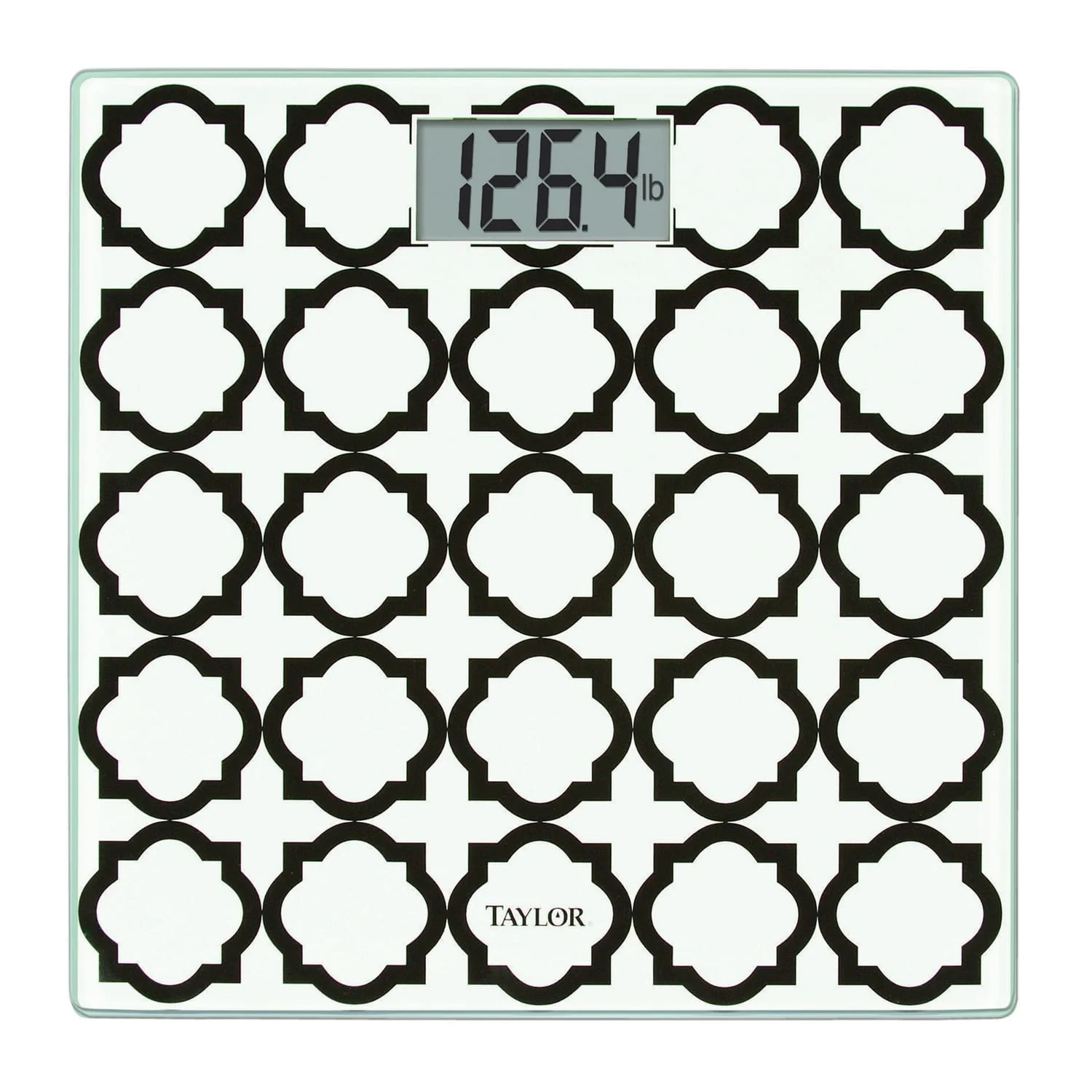 Taylor Precision Products Digital Glass Bathroom Scale with Black/White Lattice, 400-Lb. Capacity - Image 3