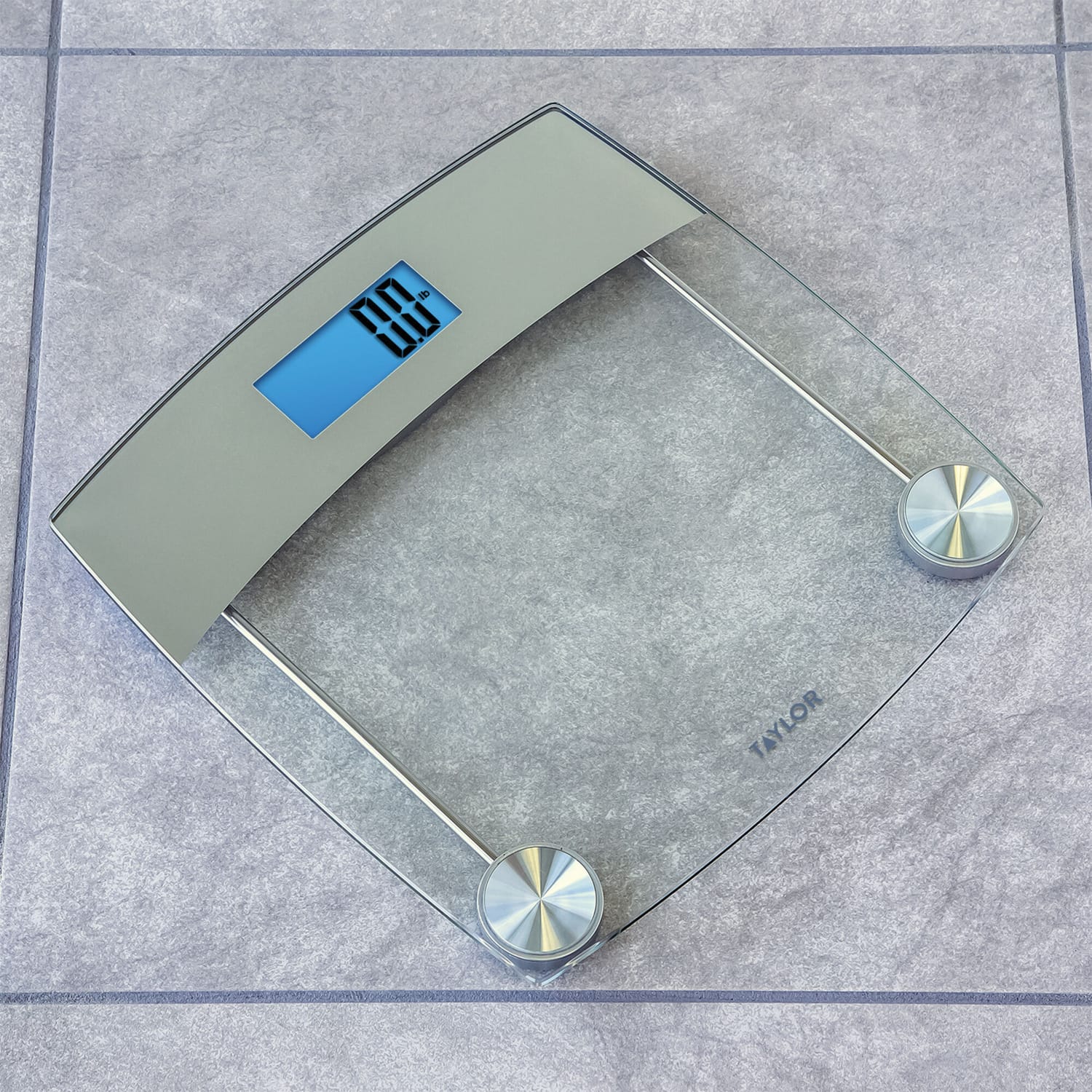 Taylor Precision Products Digital Glass Bathroom Scale with Stainless Steel Accents, 440-Lb. Capacity - Image 2