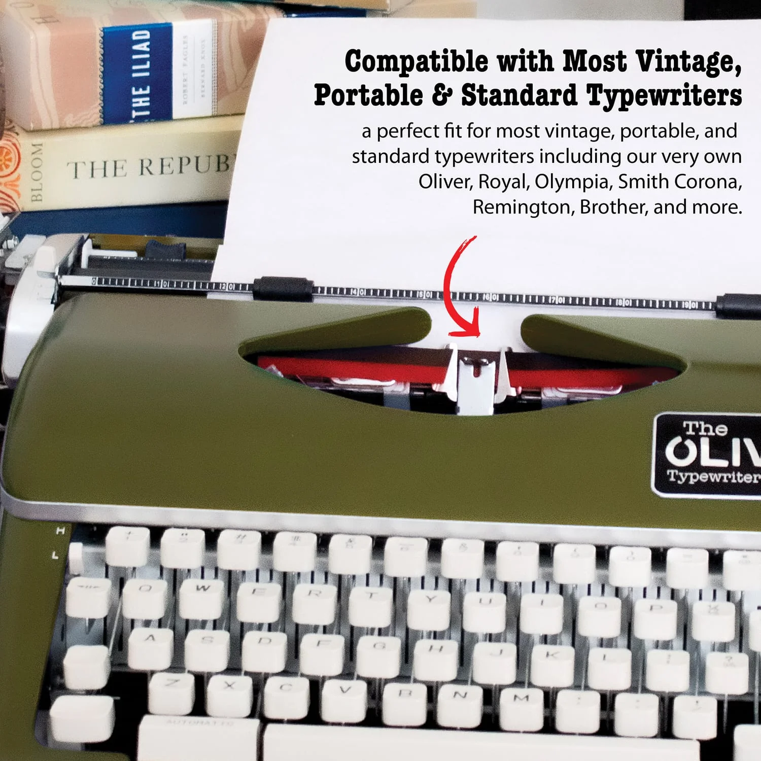 The Oliver Typewriter Company Twin-Spool Typewriter Ribbon for Manual Typewriters, Red/Black - Image 3